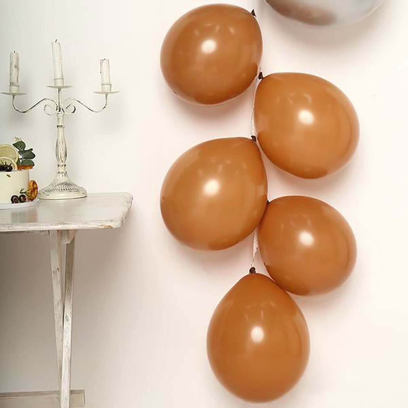 25 Pack 12 Matte Pastel Caramel Helium or Air Latex Party Balloons