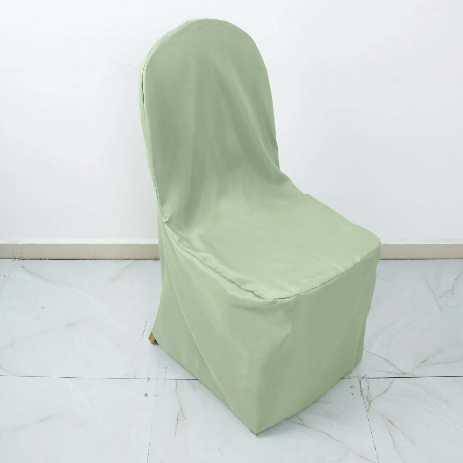 10 Pack Polyester Chair Cover for Banquet Chairs Sage Green - Stain-Resistant Reusable Slip-On Slipcover