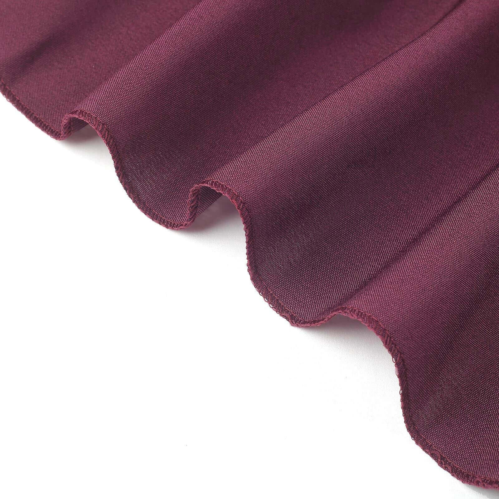 10 Pack Polyester Chair Cover for Banquet Chairs Burgundy - Stain-Resistant Reusable Slip-On Slipcover