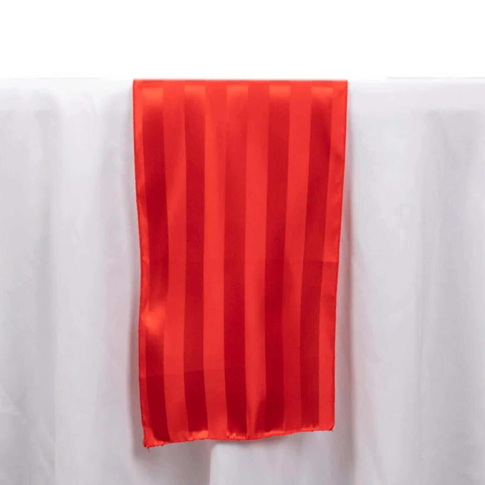 Satin 12x108 Table Runner Red - Stripe Table Decor