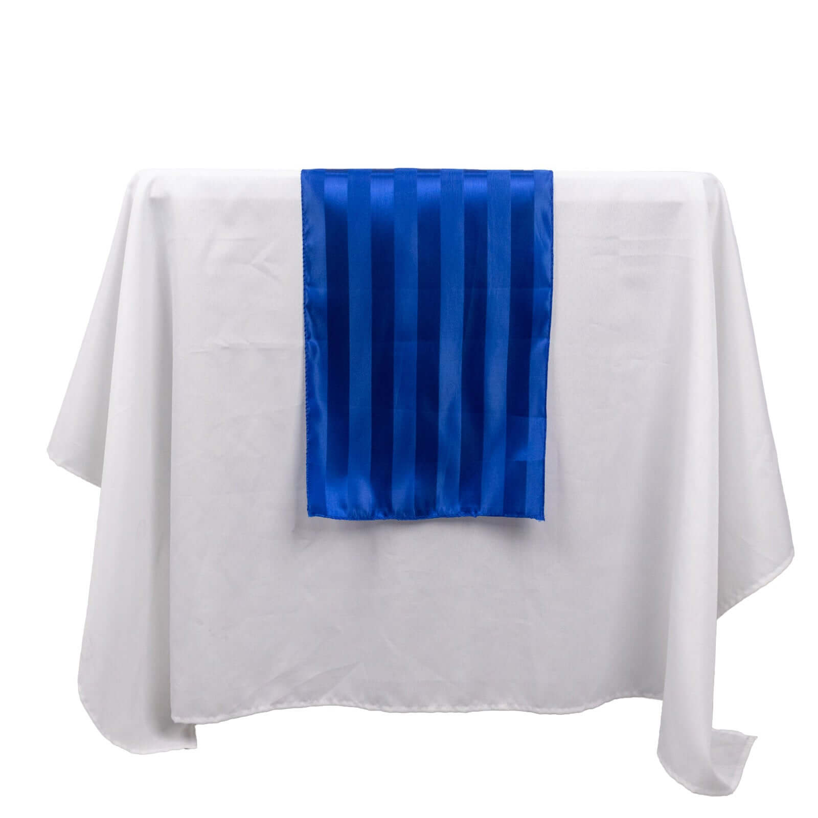 Satin 12x108 Table Runner Royal Blue - Stripe Table Decor