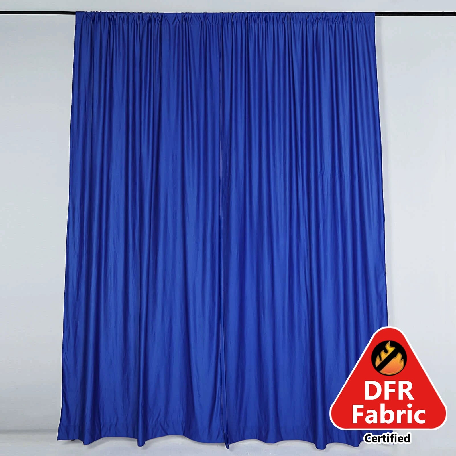 2 Pack Royal Blue Scuba Polyester Event Curtain Drapes, Durable Flame Resistant Backdrop Event Panels Wrinkle Free with Rod Pockets - 10ftx10ft