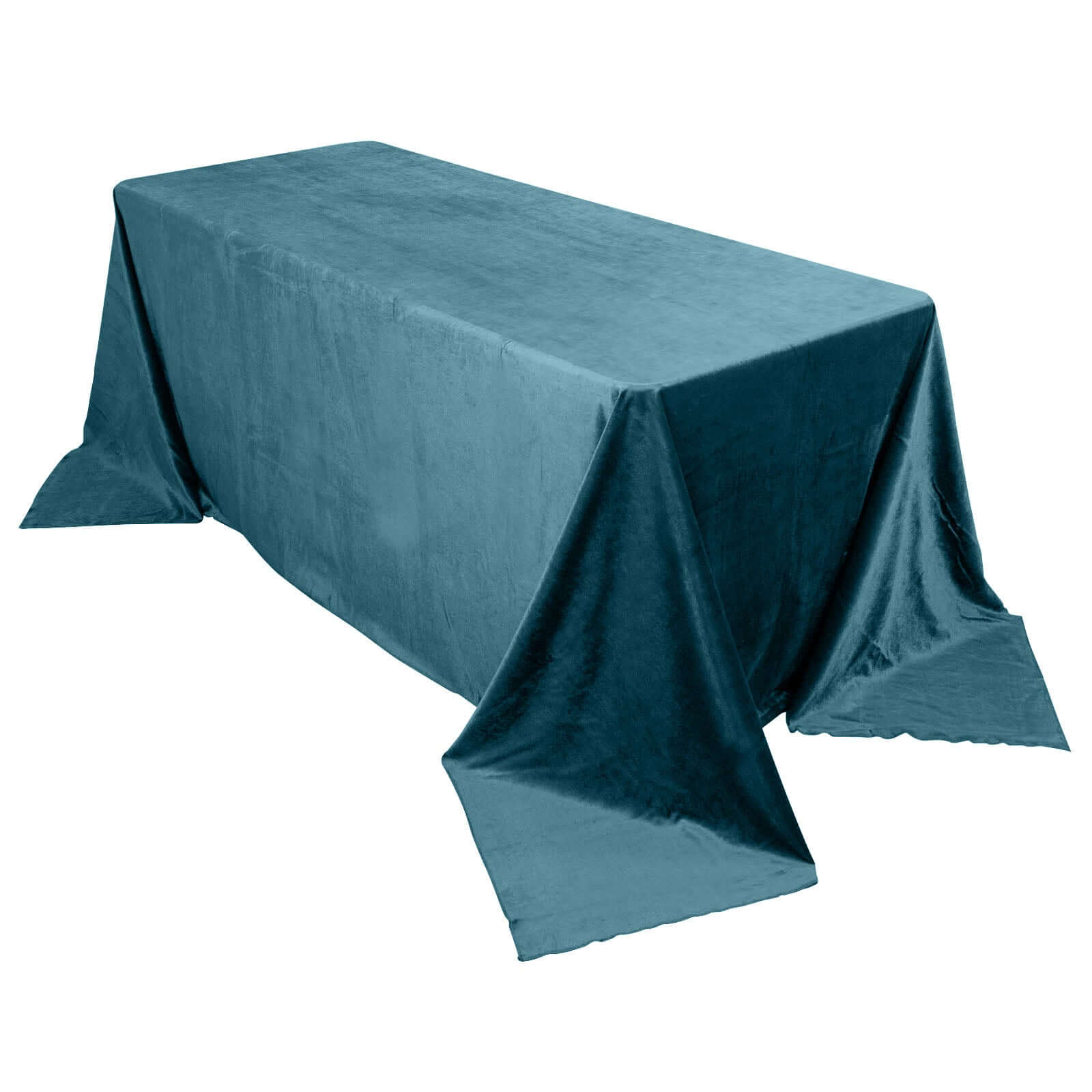 Premium Velvet 90x132 Rectangle Tablecloth Peacock Teal - Reusable Soft & Seamless Table Cover