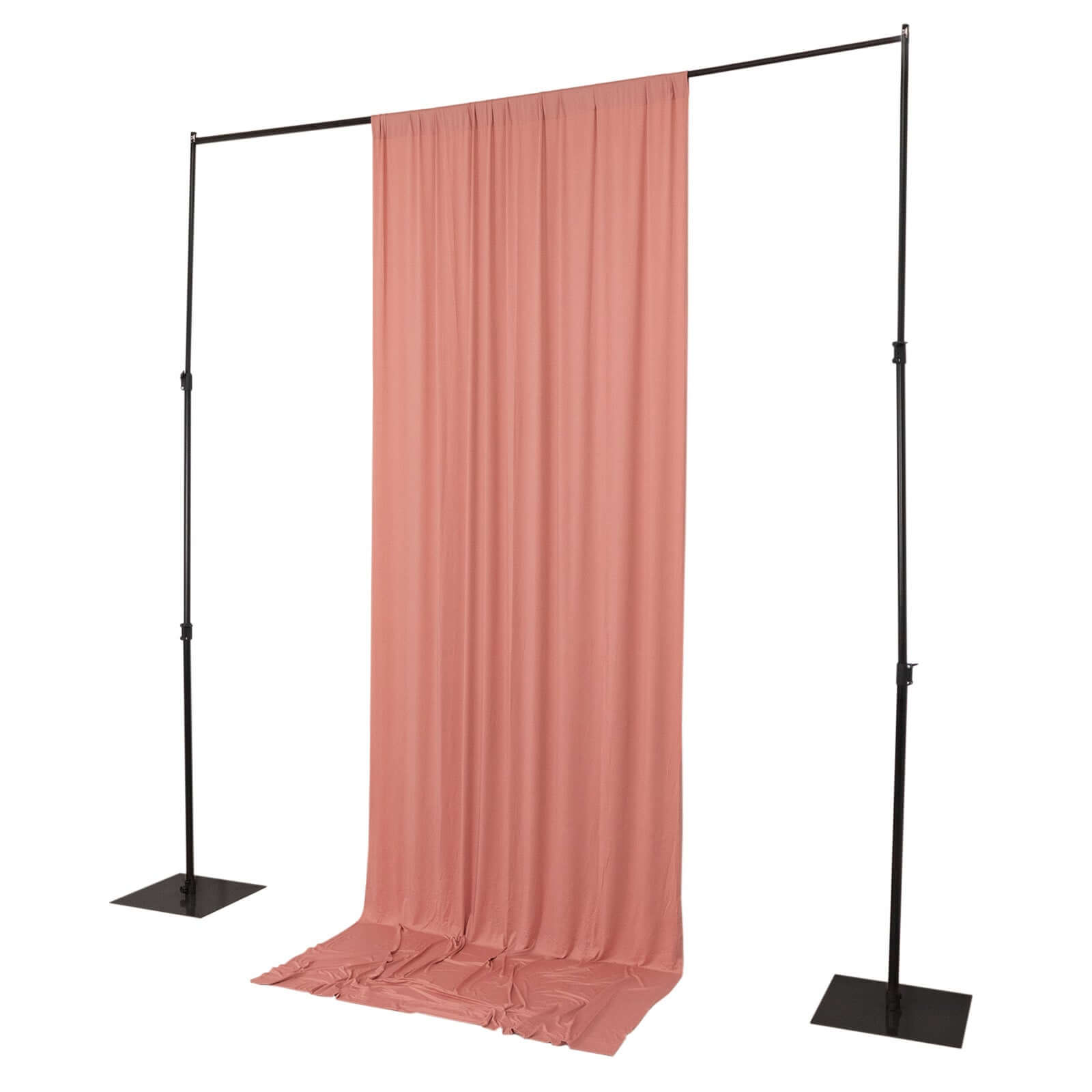 Dusty Rose 4-Way Stretch Spandex Event Curtain Drapes, Wrinkle Free Backdrop Event Panel with Rod Pockets - 5ftx12ft