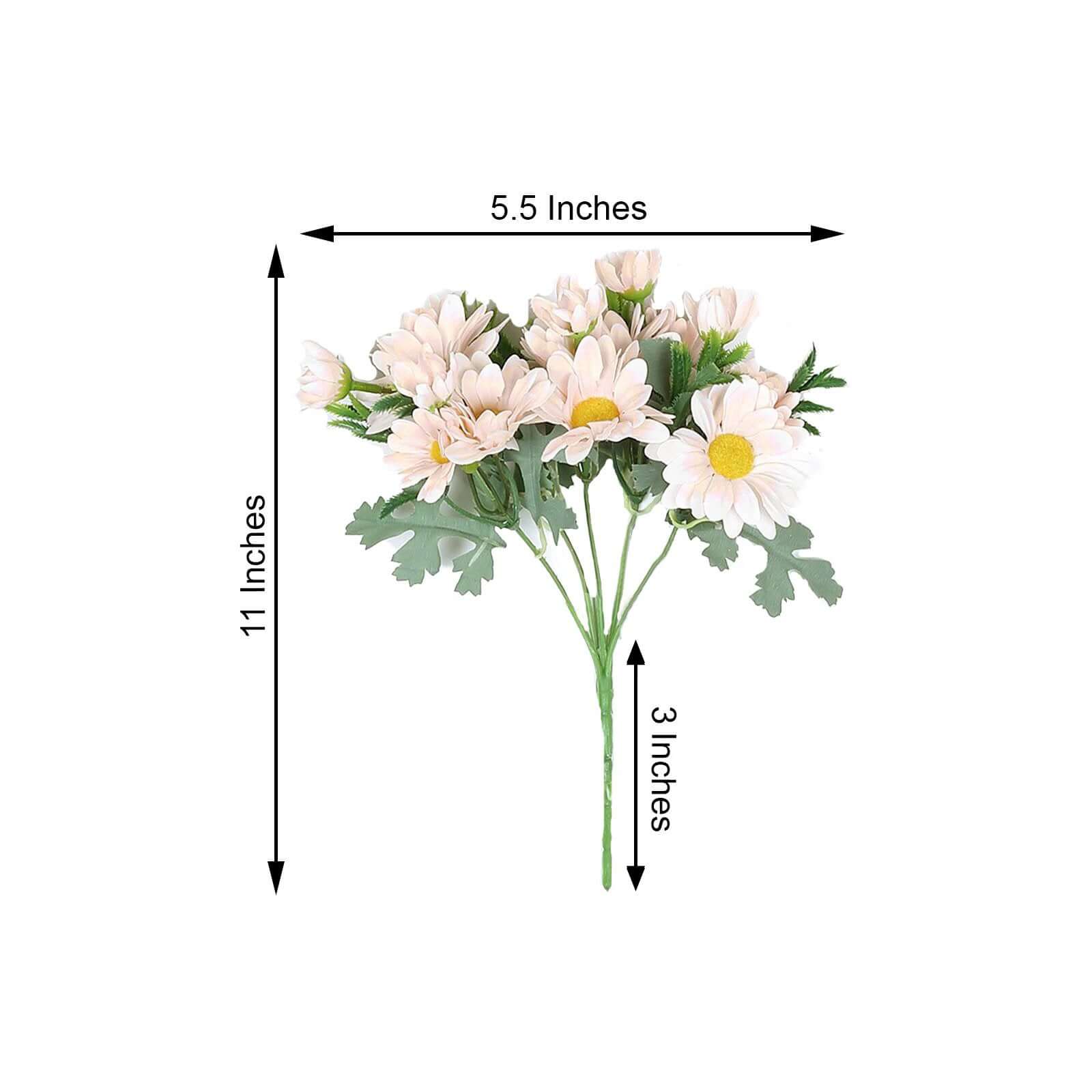 4 Bushes 11 Blush Artificial Silk Daisy Flower Bouquet Branches