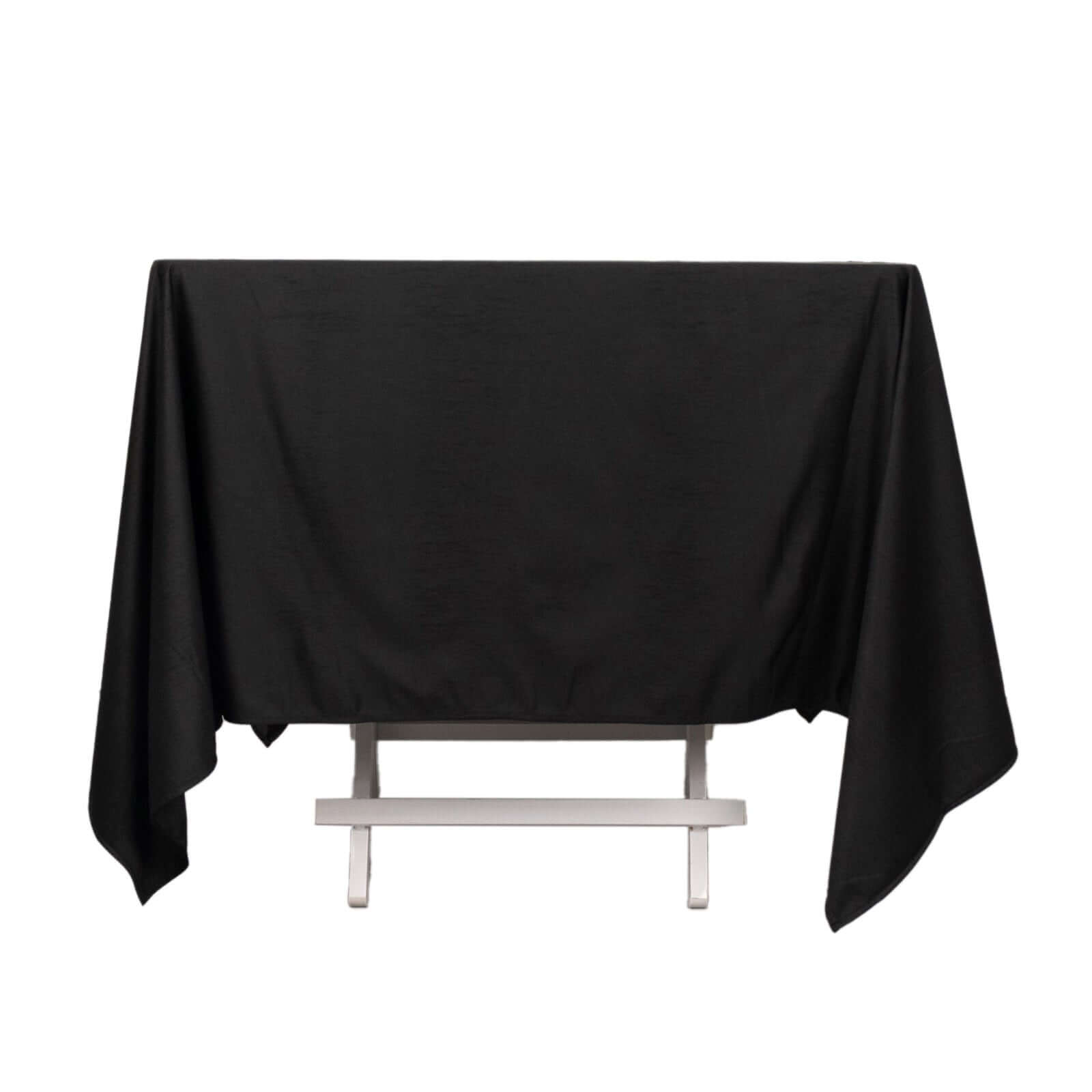 Premium Scuba Square 70x70 Tablecloth Black - Wrinkle Free & Stain Resistant Table Cover