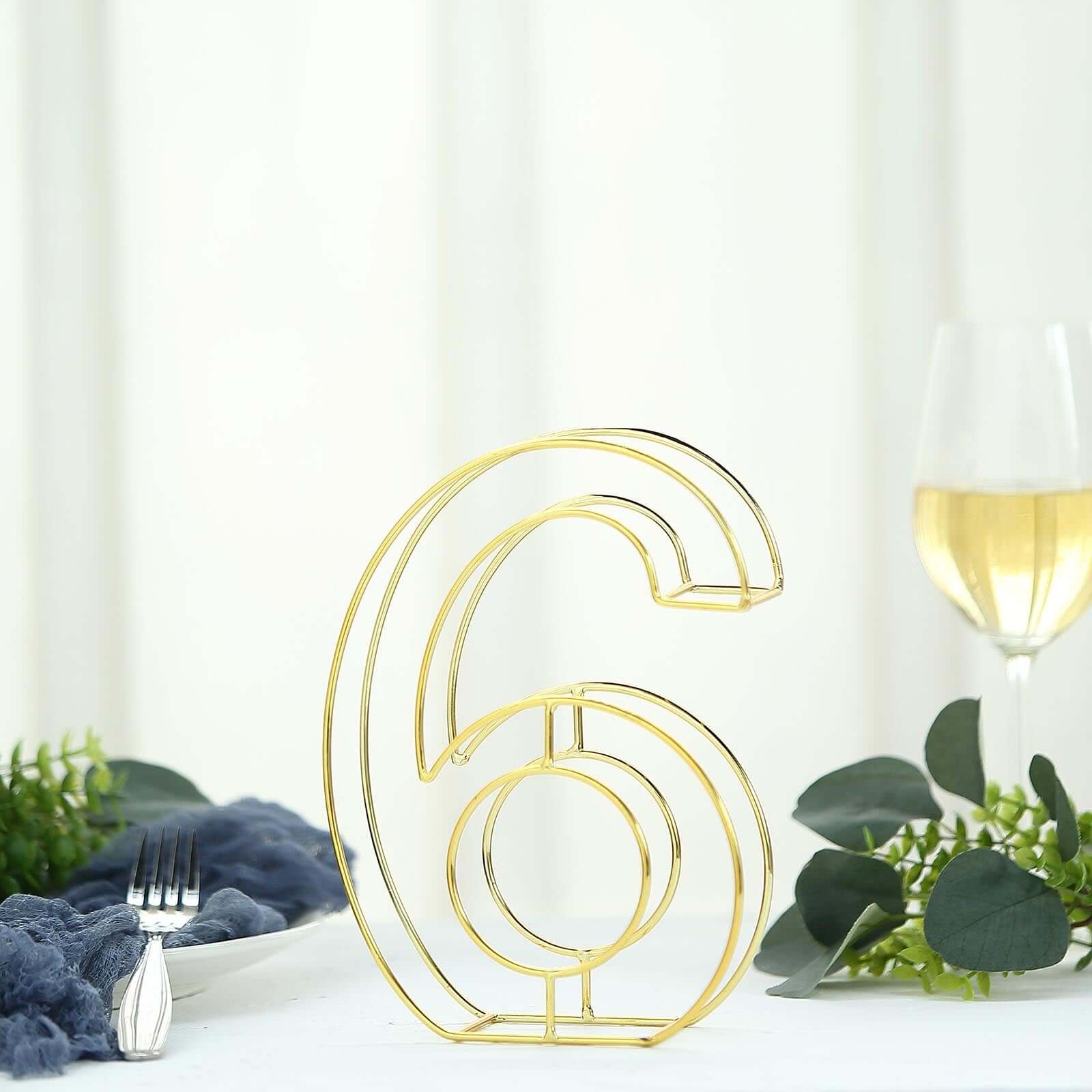 8 Tall Gold Freestanding 3D Decorative Metal Wire Numbers, Wedding Table Numbers -6