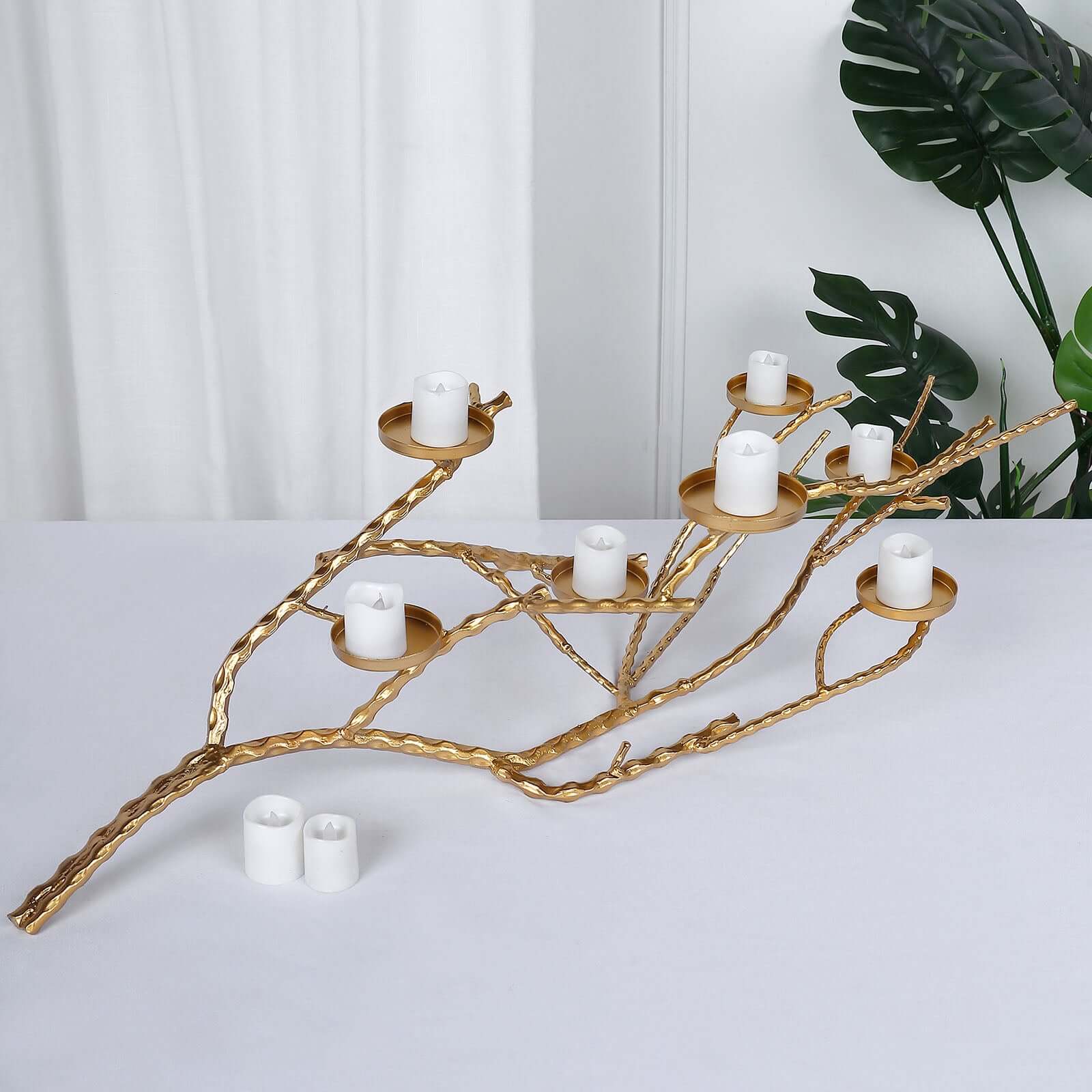 Metal Manzanita Tree Branch Candelabra Candle Holder Stand Gold - Twig Branch Design Table Centerpiece 3ft