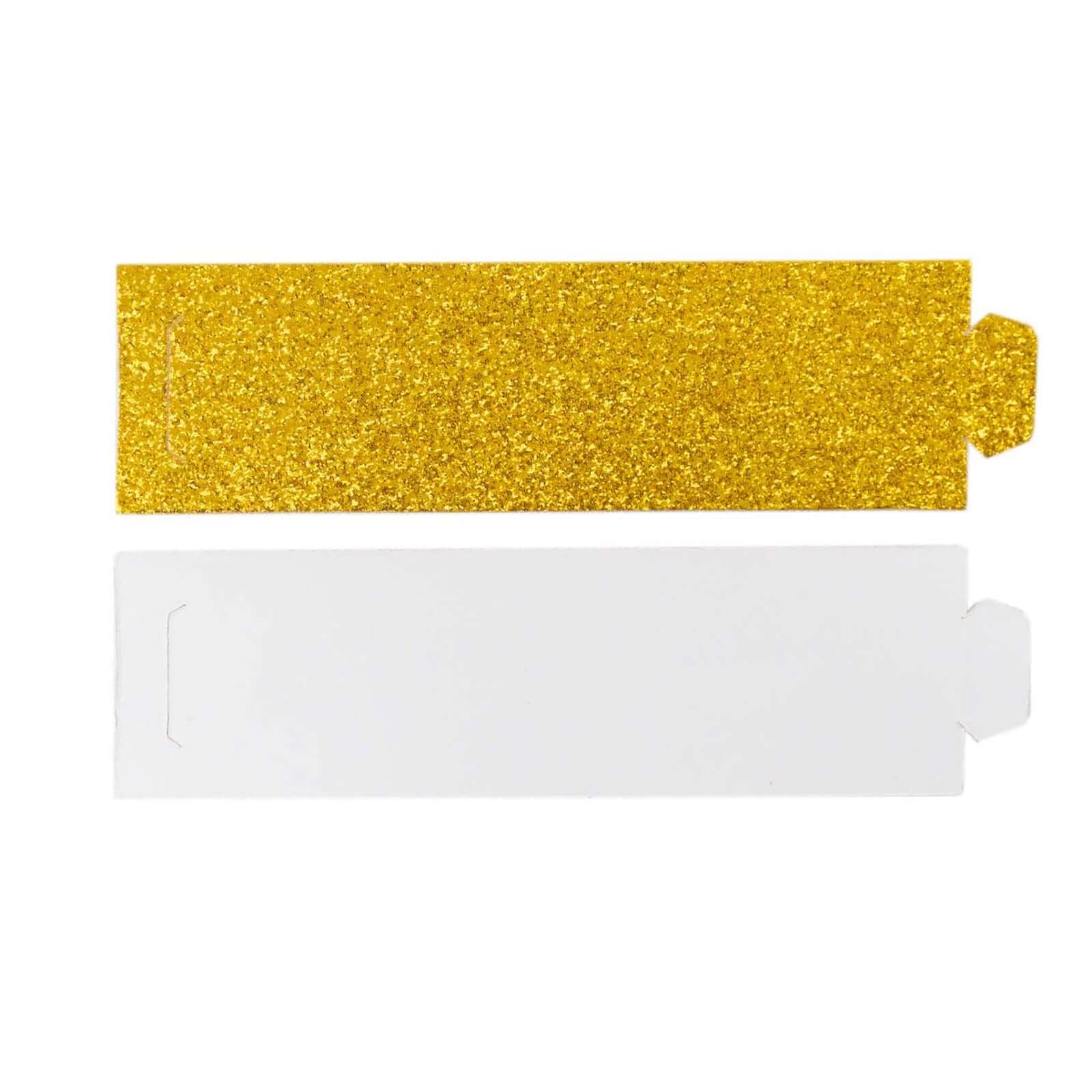 50-Pack Paper Napkin Rings Gold Glitter - Stylish Disposable Napkin Holders 1.5