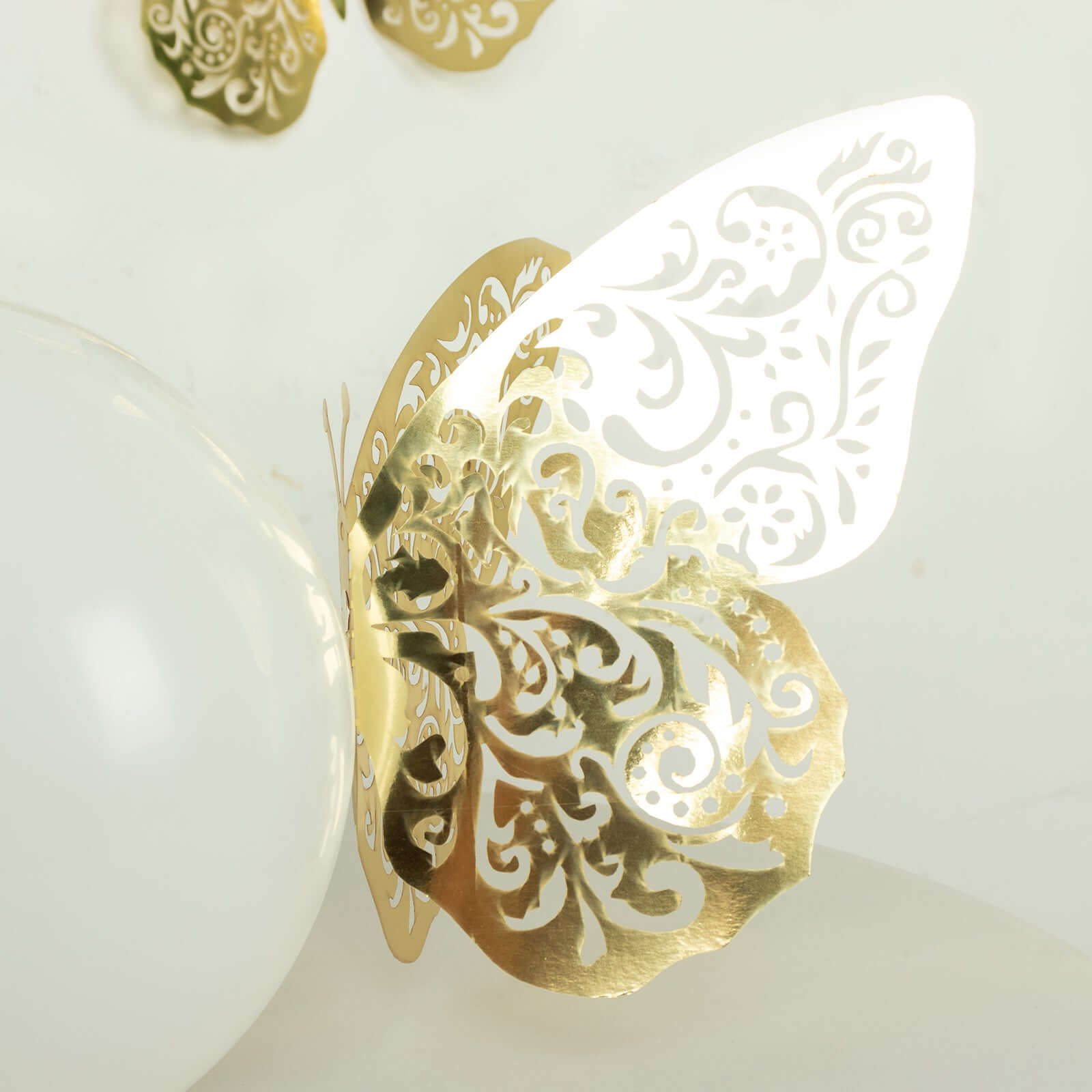 10 Pack Metallic Gold Foil Large 3D Butterfly Wall Stickers, 8x12 Butterfly Paper Charger Placemat