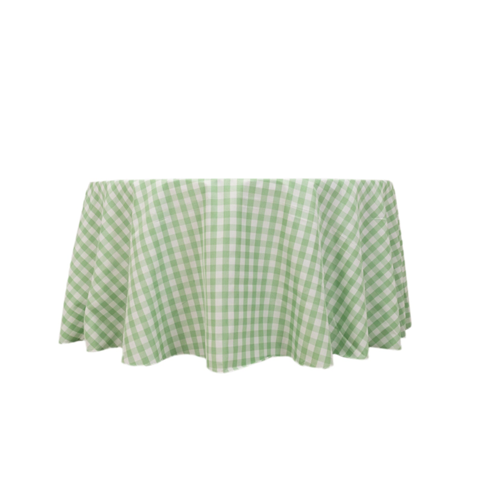 Polyester 120 Round Tablecloth White/Sage Green Seamless - Checkered Buffalo Plaid Table Cover