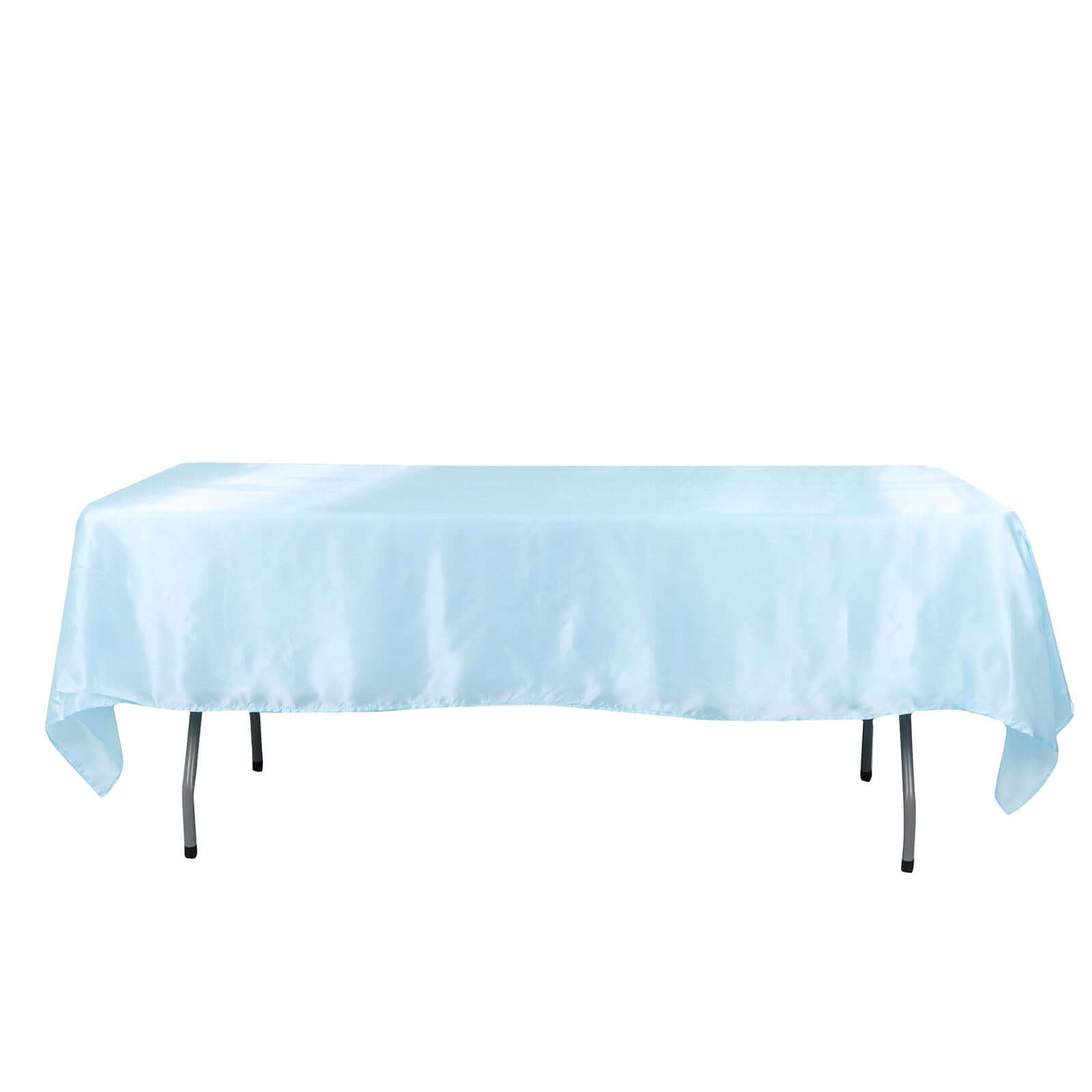 Satin Rectangular 60x102 Tablecloth Light Blue - Smooth and Lustrous Table Cover