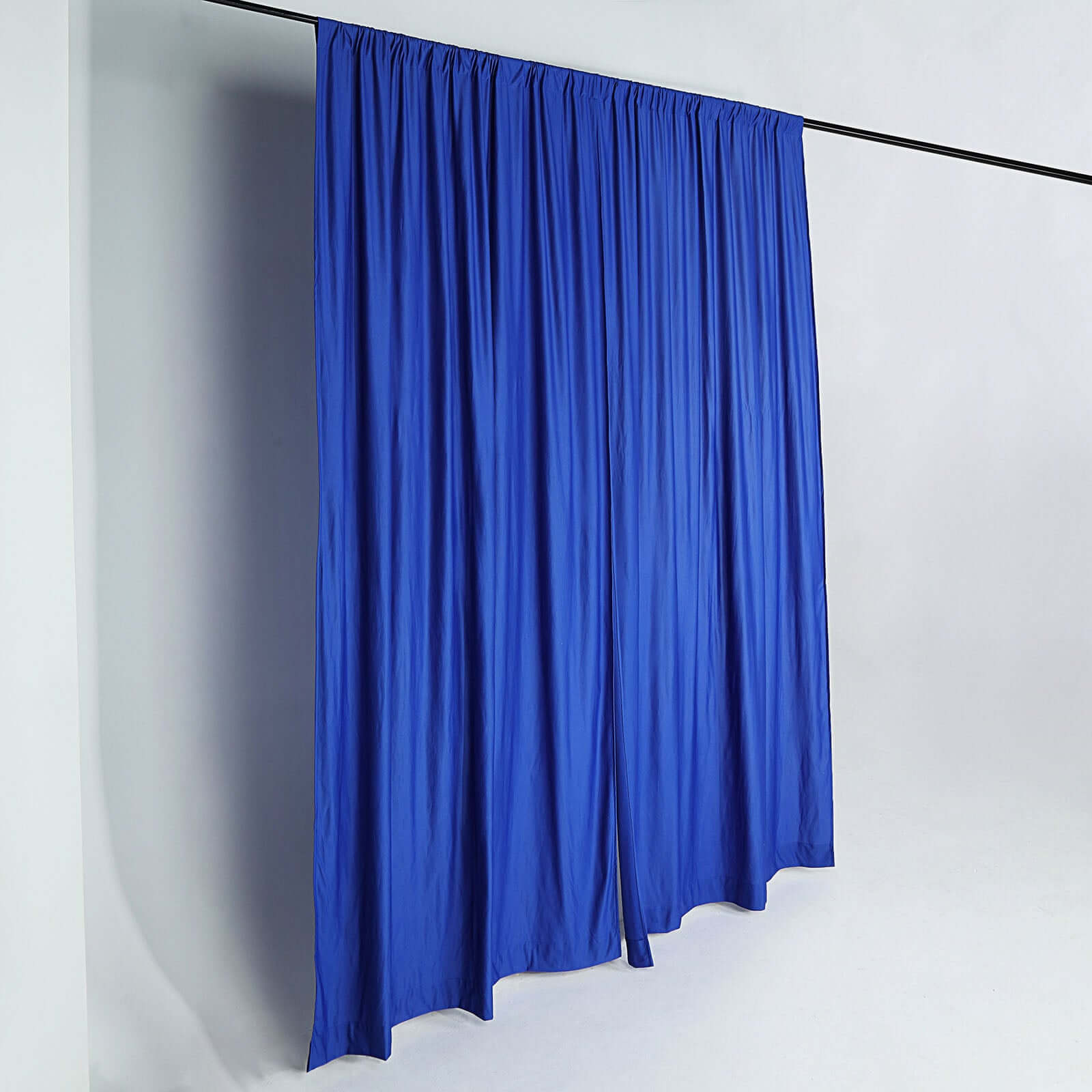 2 Pack Royal Blue Scuba Polyester Event Curtain Drapes, Durable Flame Resistant Backdrop Event Panels Wrinkle Free with Rod Pockets - 10ftx10ft