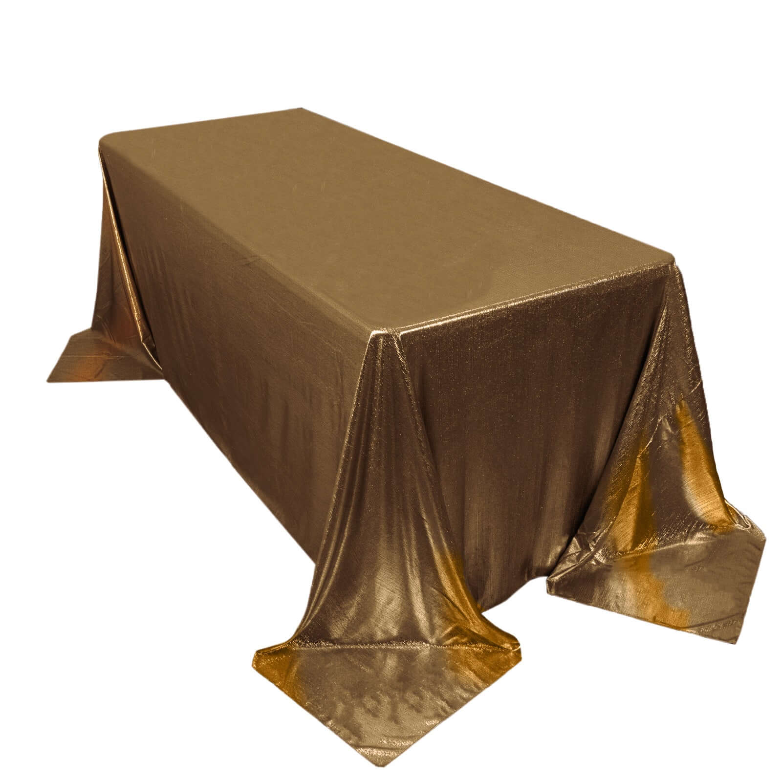 Sequin Dots Polyester 90x132 Rectangle Tablecloth Shimmering Antique Gold - Seamless, Glittering & Wrinkle Free Table Cover