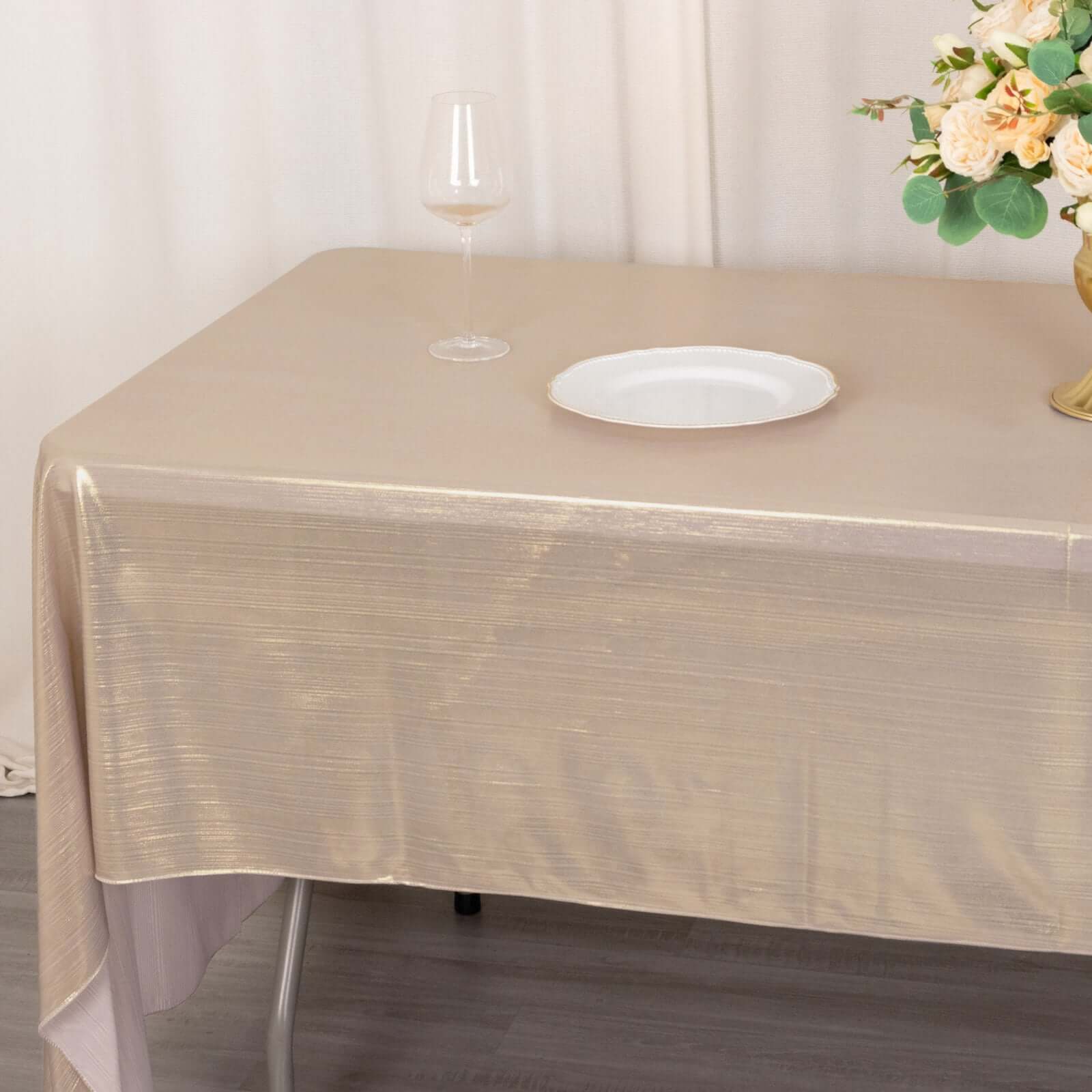 Sequin Dots Polyester 60x126 Rectangle Tablecloth Shimmering Blush - Wrinkle Free & Sparkling Table Cover