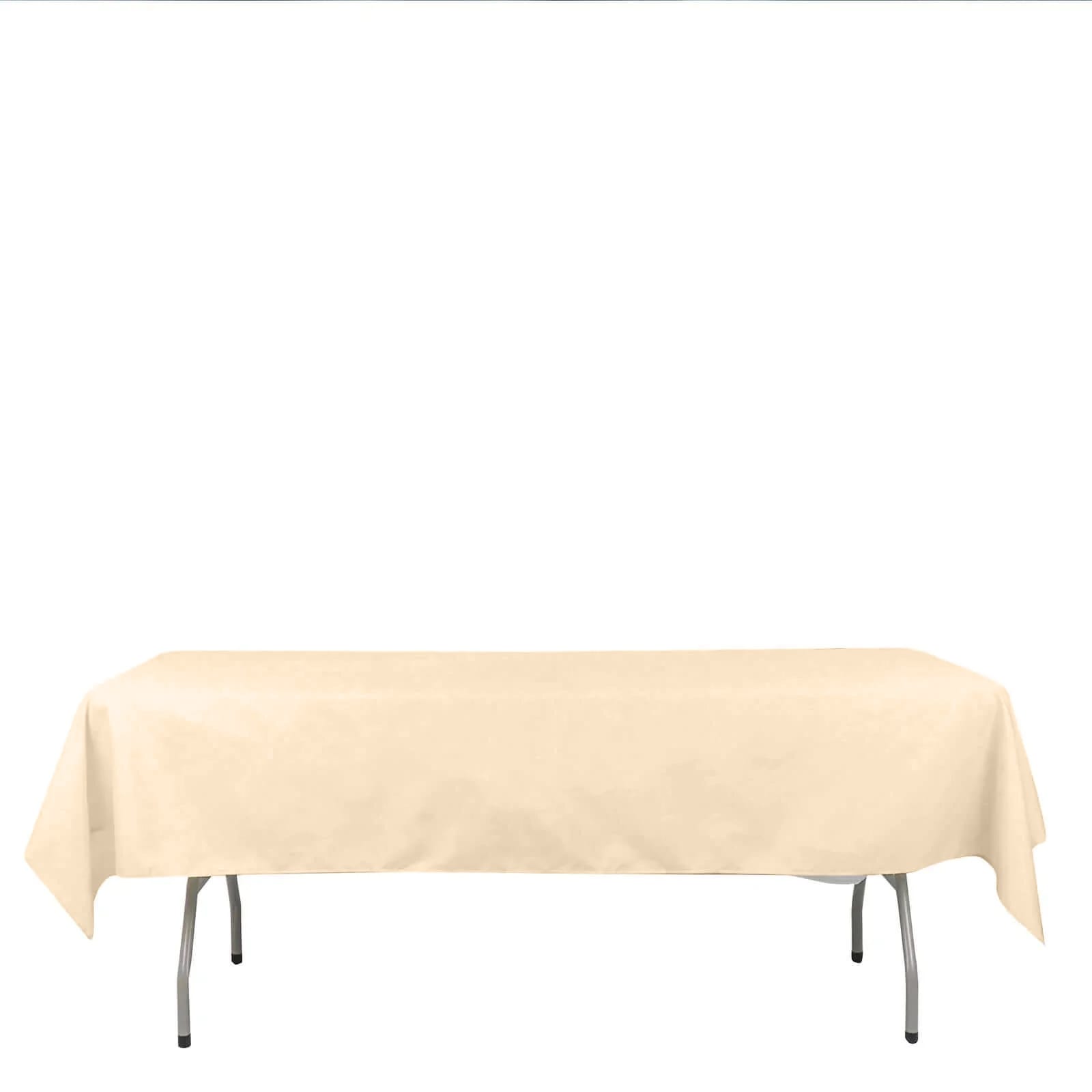 Polyester 54x96 Rectangle Tablecloth Beige - Wrinkle-Resistant & Easy-to-Care Table Cover