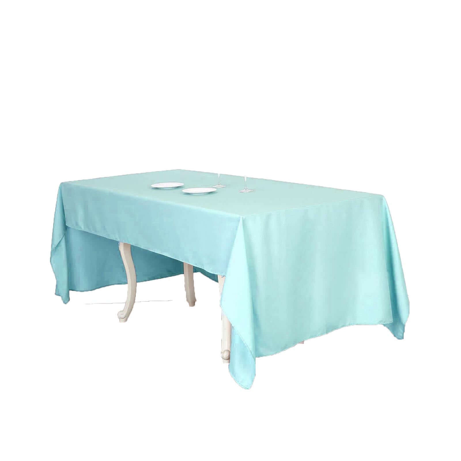 Polyester 60x126 Rectangle Tablecloth Light Blue - Wrinkle-Resistant Table Cover