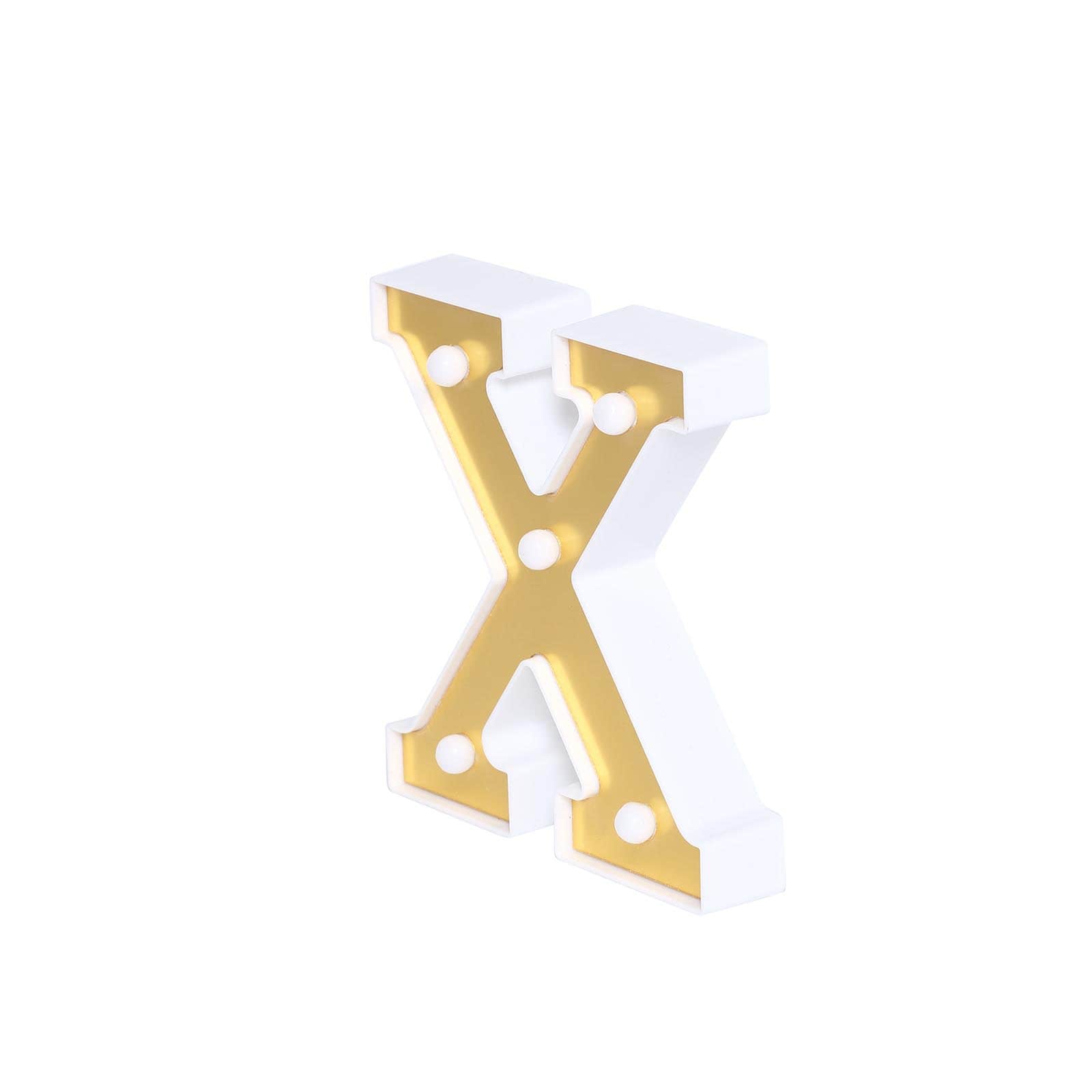 3D Marquee Letter X Warm White 5 LED Lights Gold - Chic Light-Up Decor for Events 6