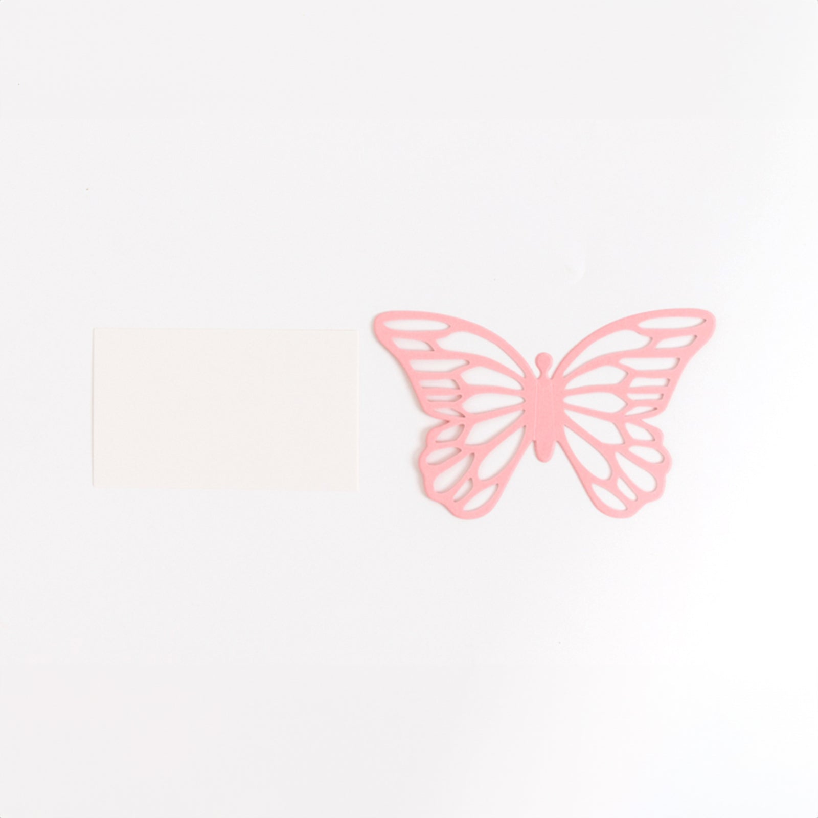 25-Pack Paper Butterfly Place Card Holders Pink with White Printable Cards - 3D Free Standing Table Number Stands 3x5