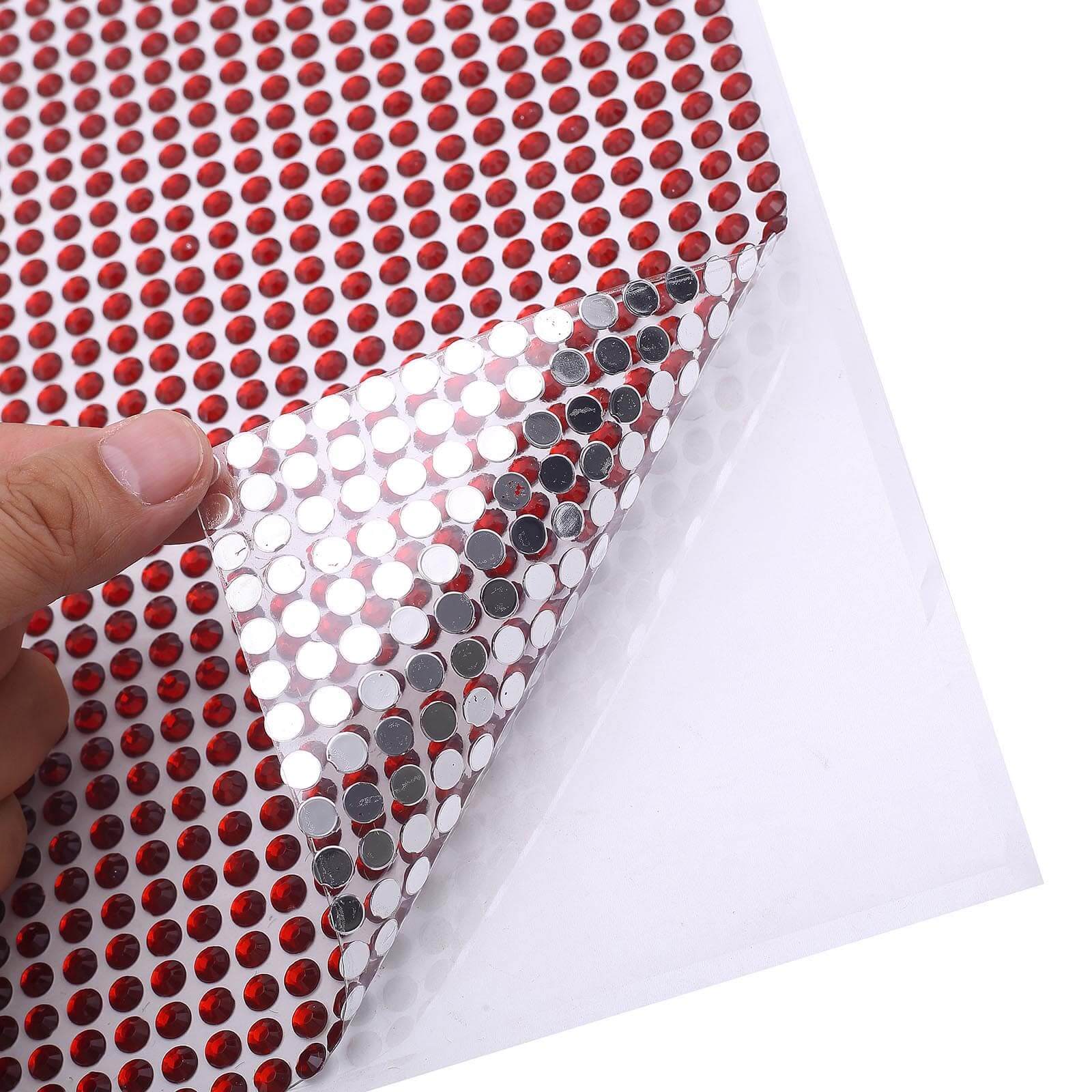 21”x11 Red Self Adhesive Rhinestone Diamond Sticker Wrap Sheets, DIY Craft Gem Stickers