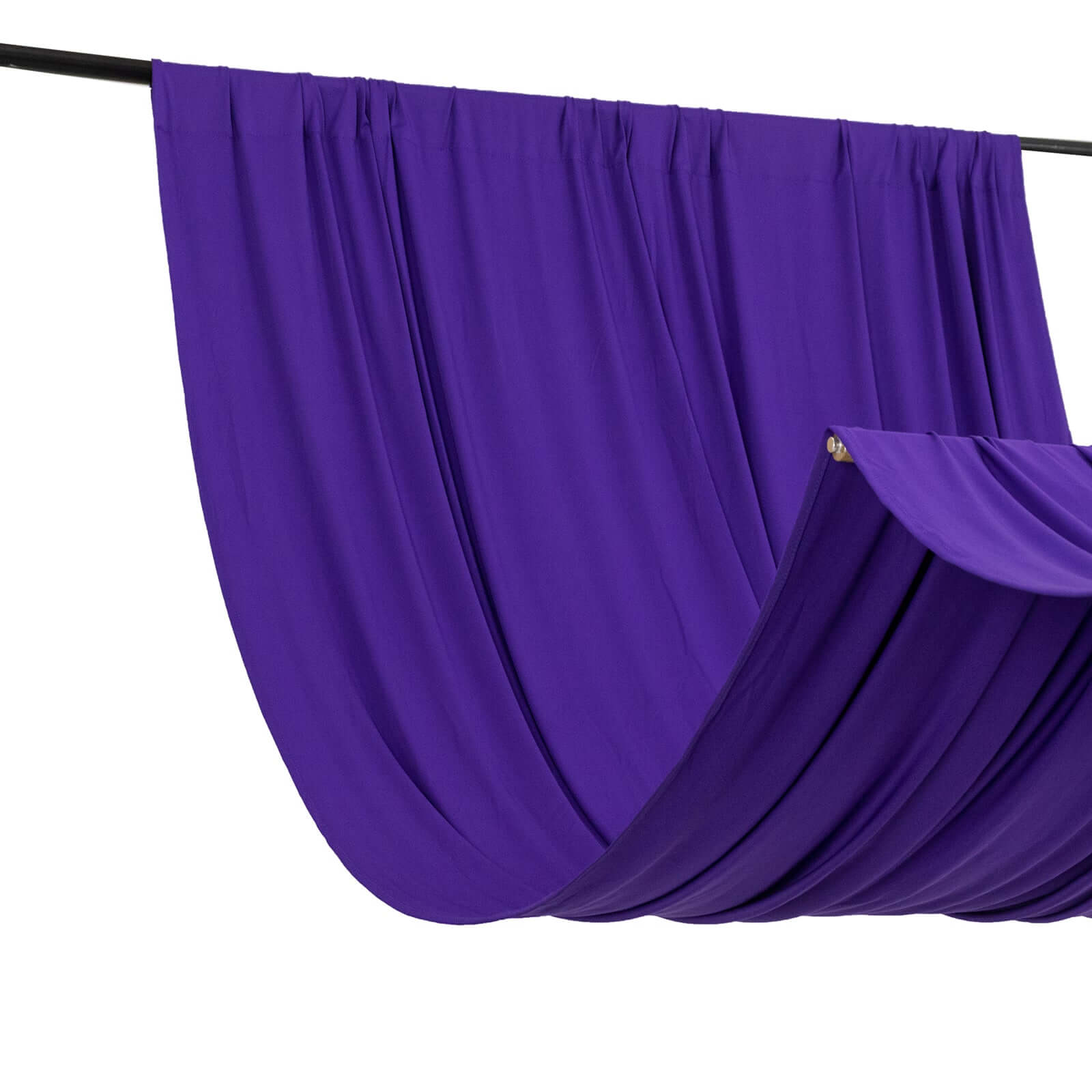 Purple 4-Way Stretch Spandex Event Curtain Drapes, Wrinkle Free Backdrop Event Panel with Rod Pockets - 5ftx14ft