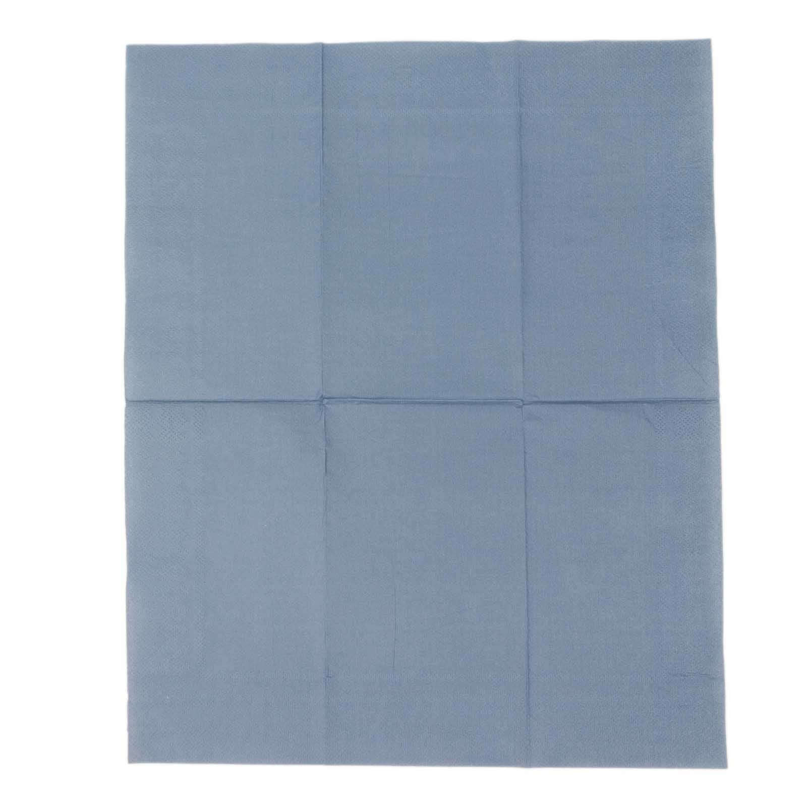 50-Pack Paper Napkins Soft Dusty Blue - Disposable 2-Ply Cocktail and Beverage Napkins for Weddings