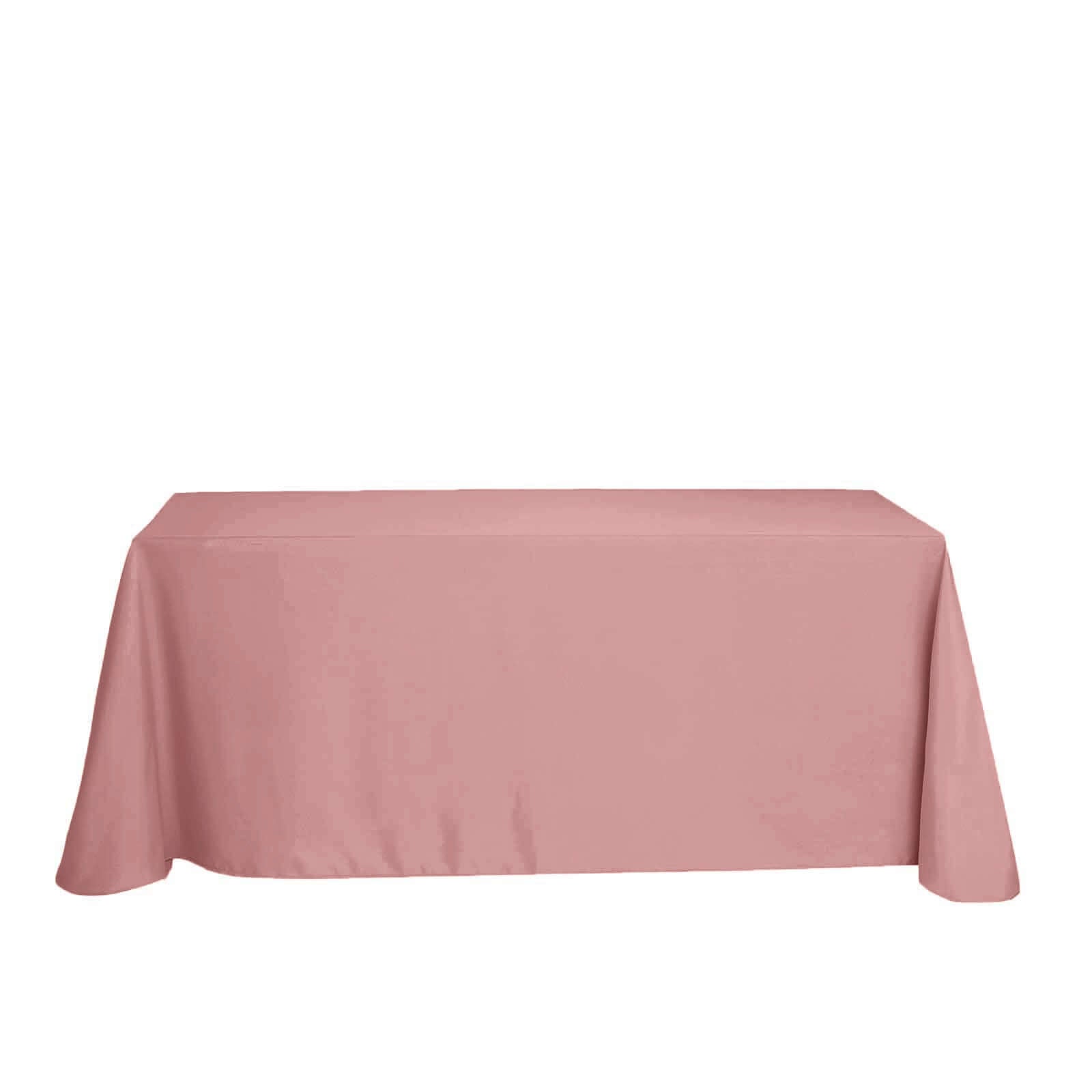 Polyester 90x156 Rectangle Tablecloth Dusty Rose - Seamless Wrinkle-Resistant Table Cover