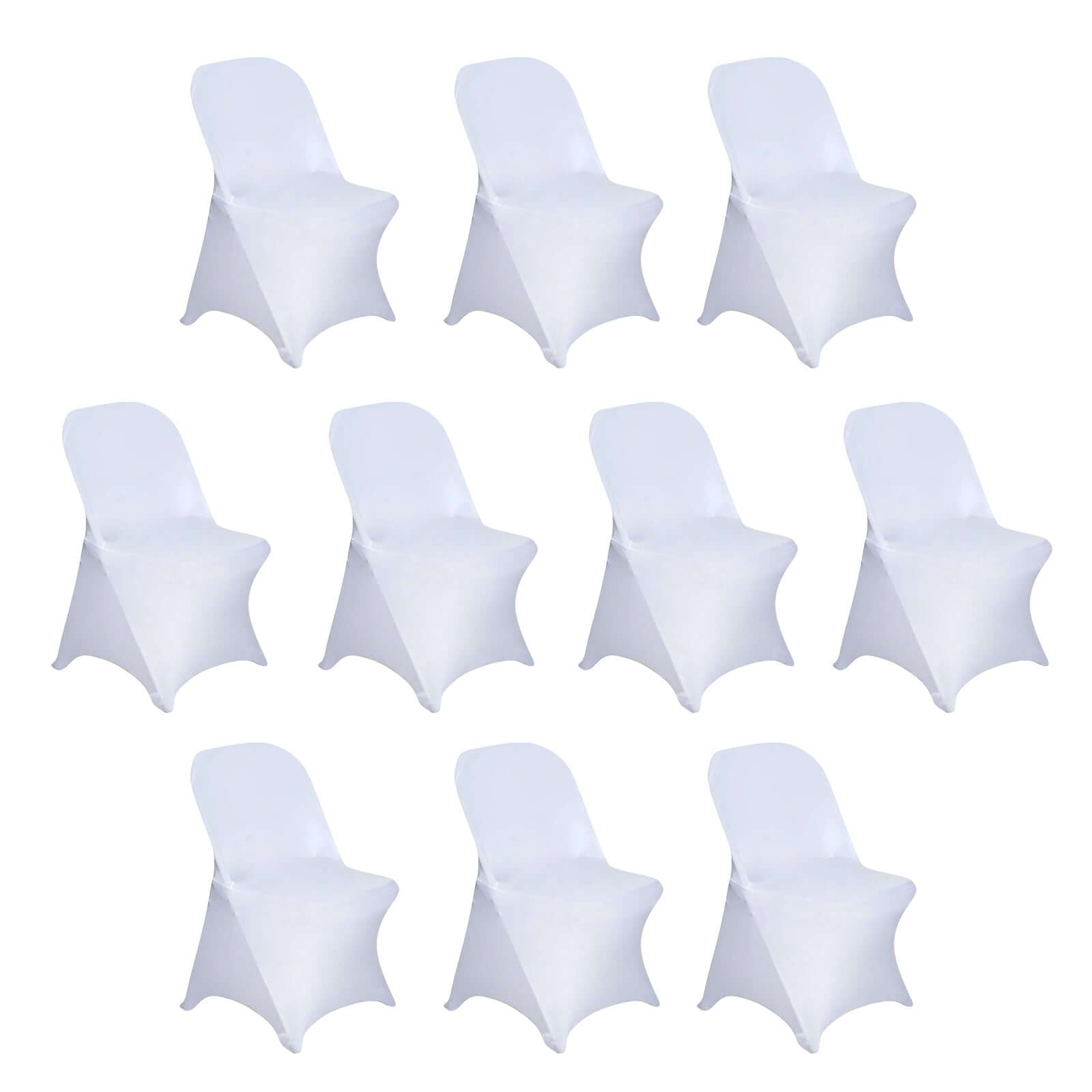 10 Pack Stretch Spandex Chair Covers White for Folding Chairs - Durable Perfectly 160GSM Fitted Slipcovers for Professional & Casual Events