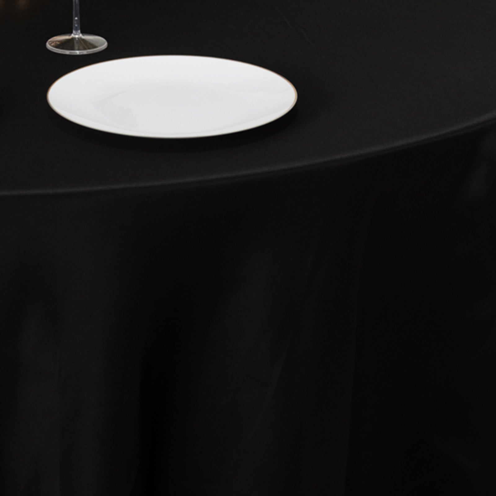 Lamour Satin 120 Round Tablecloth Black - Seamless Table Cover with Soft Tempered Sheen for Upscale Gatherings