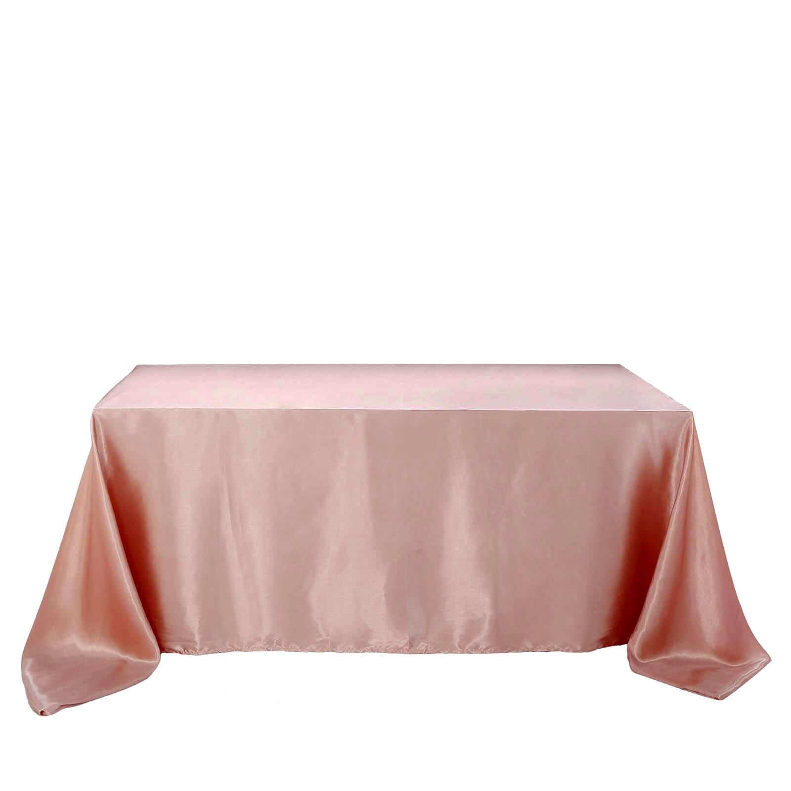 Satin Rectangular 60x102 Tablecloth Dusty Rose - Smooth and Lustrous Table Cover