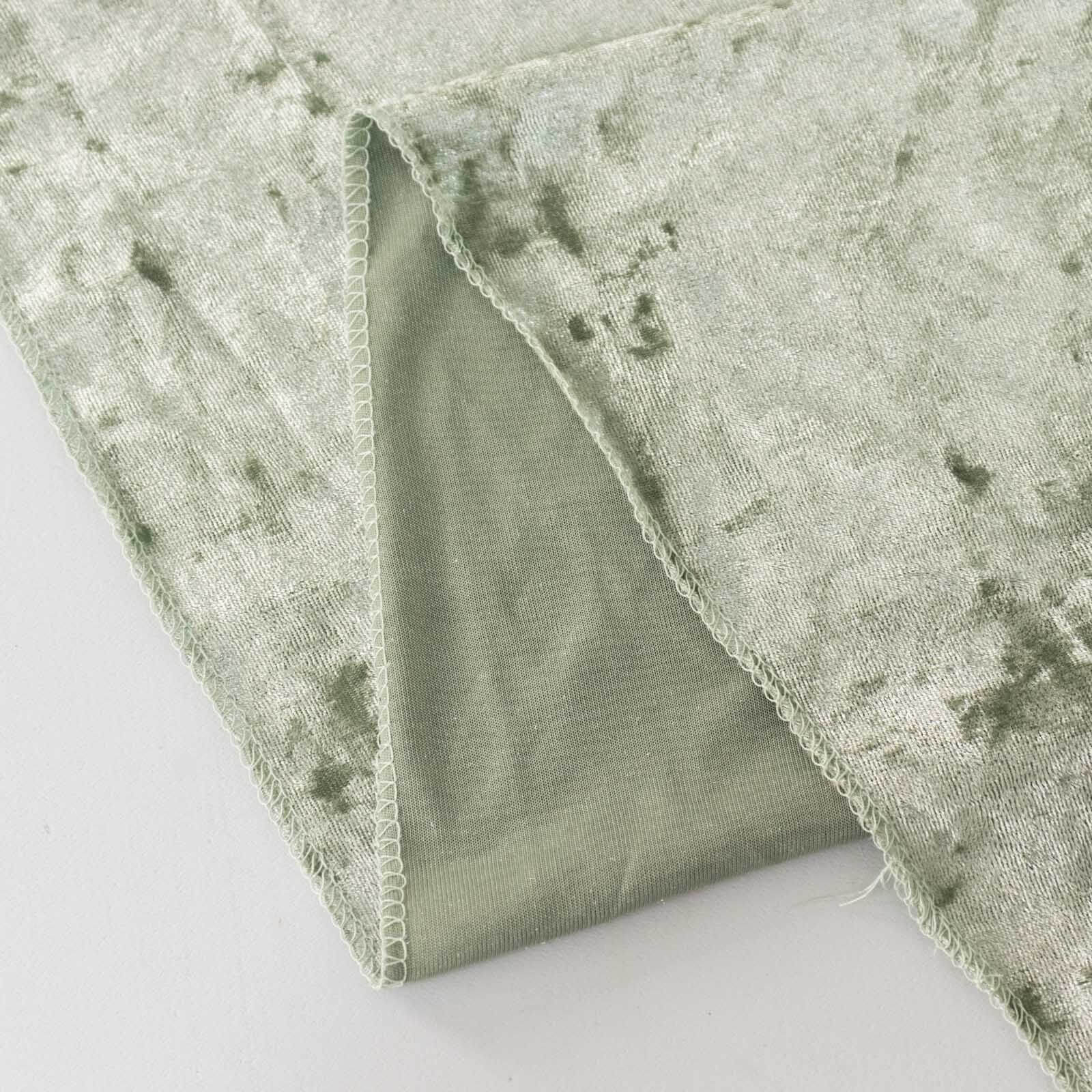 Premium Crushed Velvet 90x132 Rectangle Tablecloth Sage Green - Reusable Soft & Seamless Table Cover