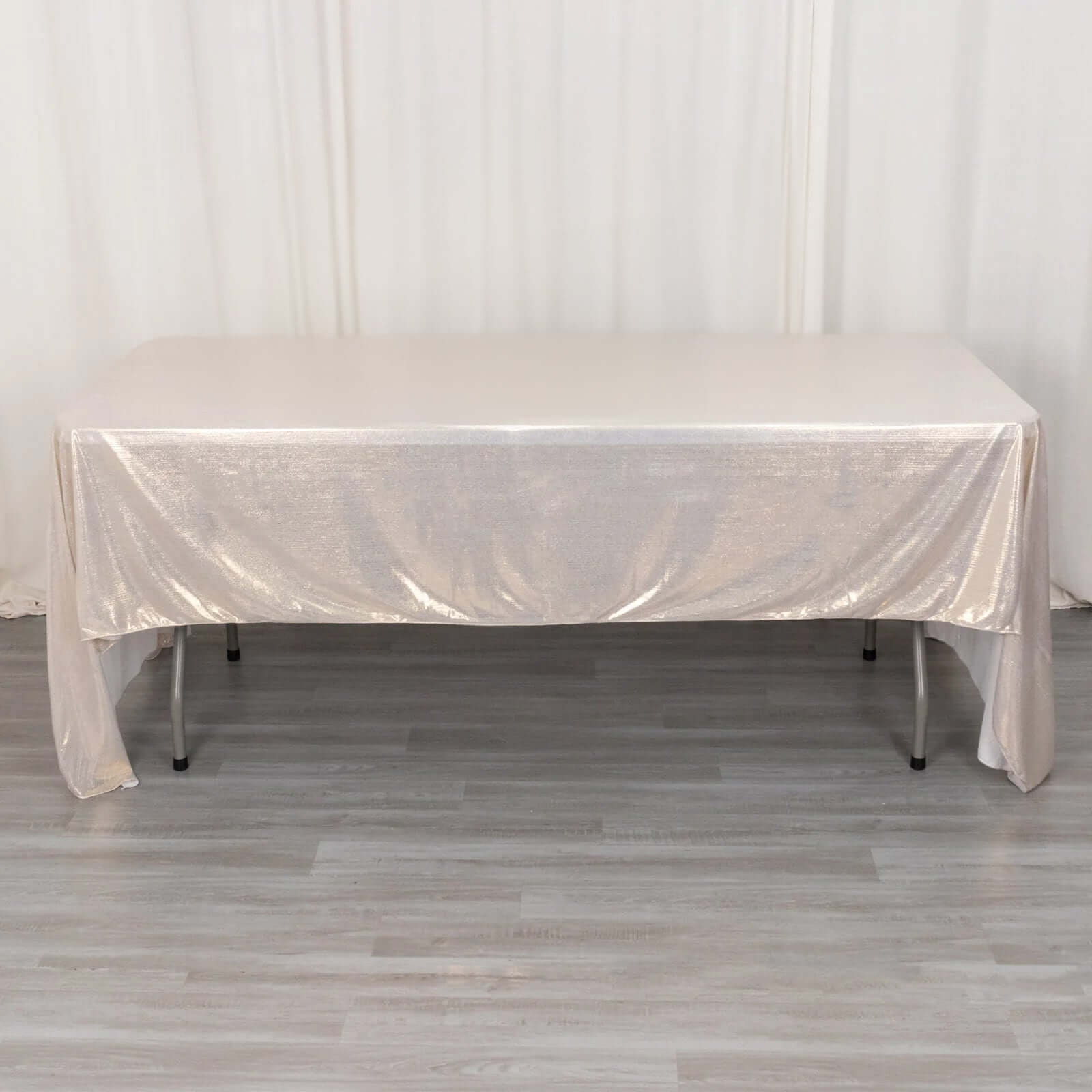 Sequin Dots Polyester 60x126 Rectangle Tablecloth Shimmering Beige - Wrinkle Free & Sparkling Table Cover