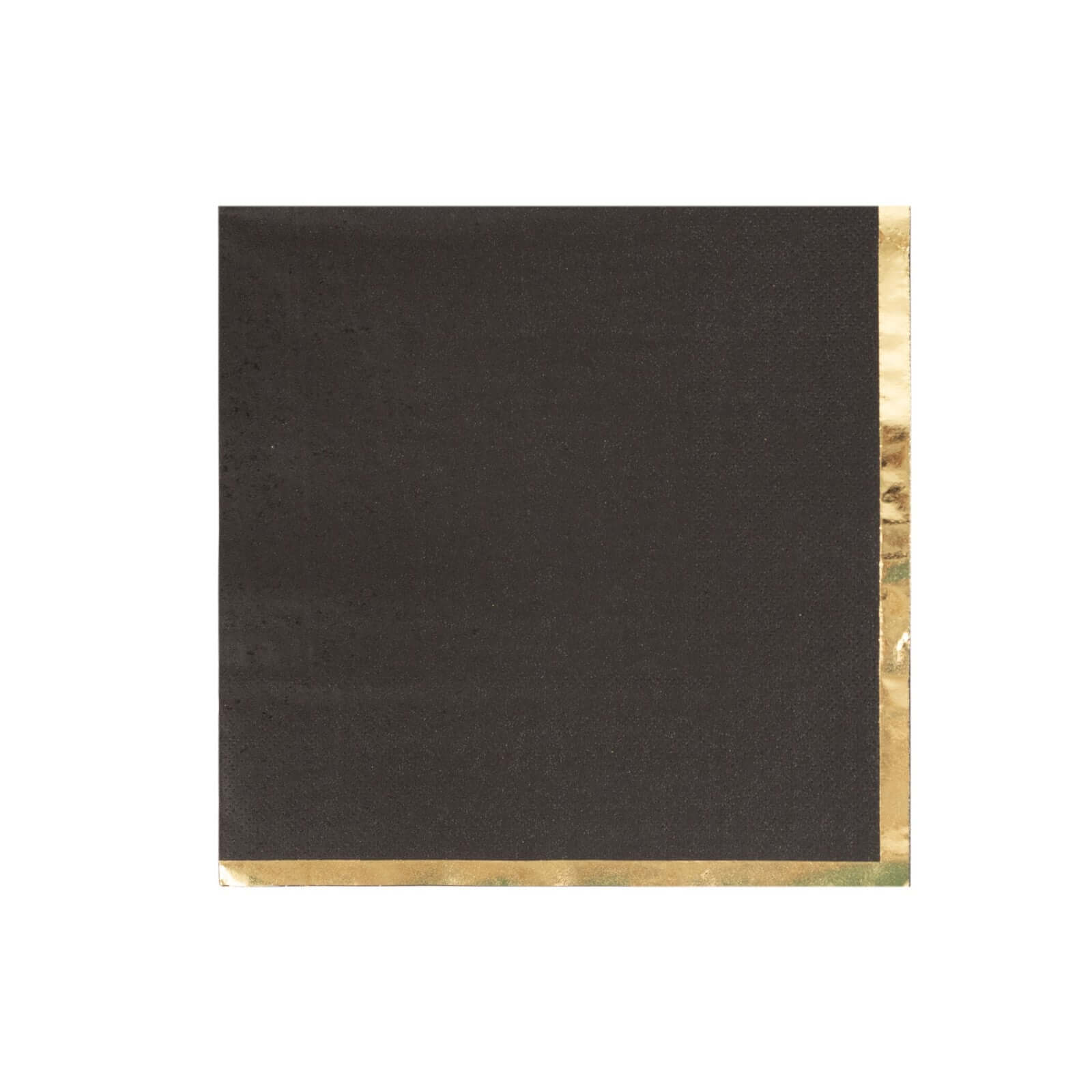 50-Pack Paper Beverage Napkins with Gold Foil Edge Black - Disposable 2 Ply Cocktail Napkins for Events 6.5x6.5