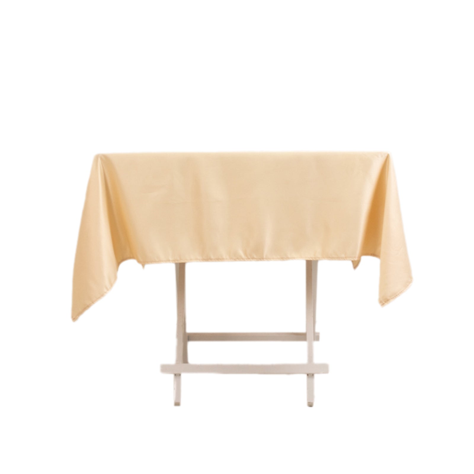 Lamour Satin 54x54 Square Tablecloth Beige - Durable & Silk-Like Table Cover