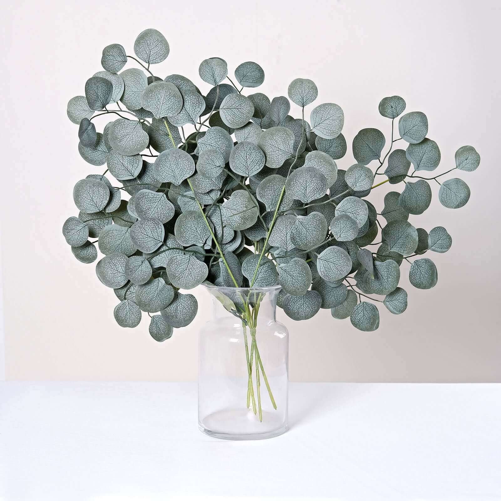 4 Pack 25 Frosted Green Artificial Silk Eucalyptus Leaf Branches