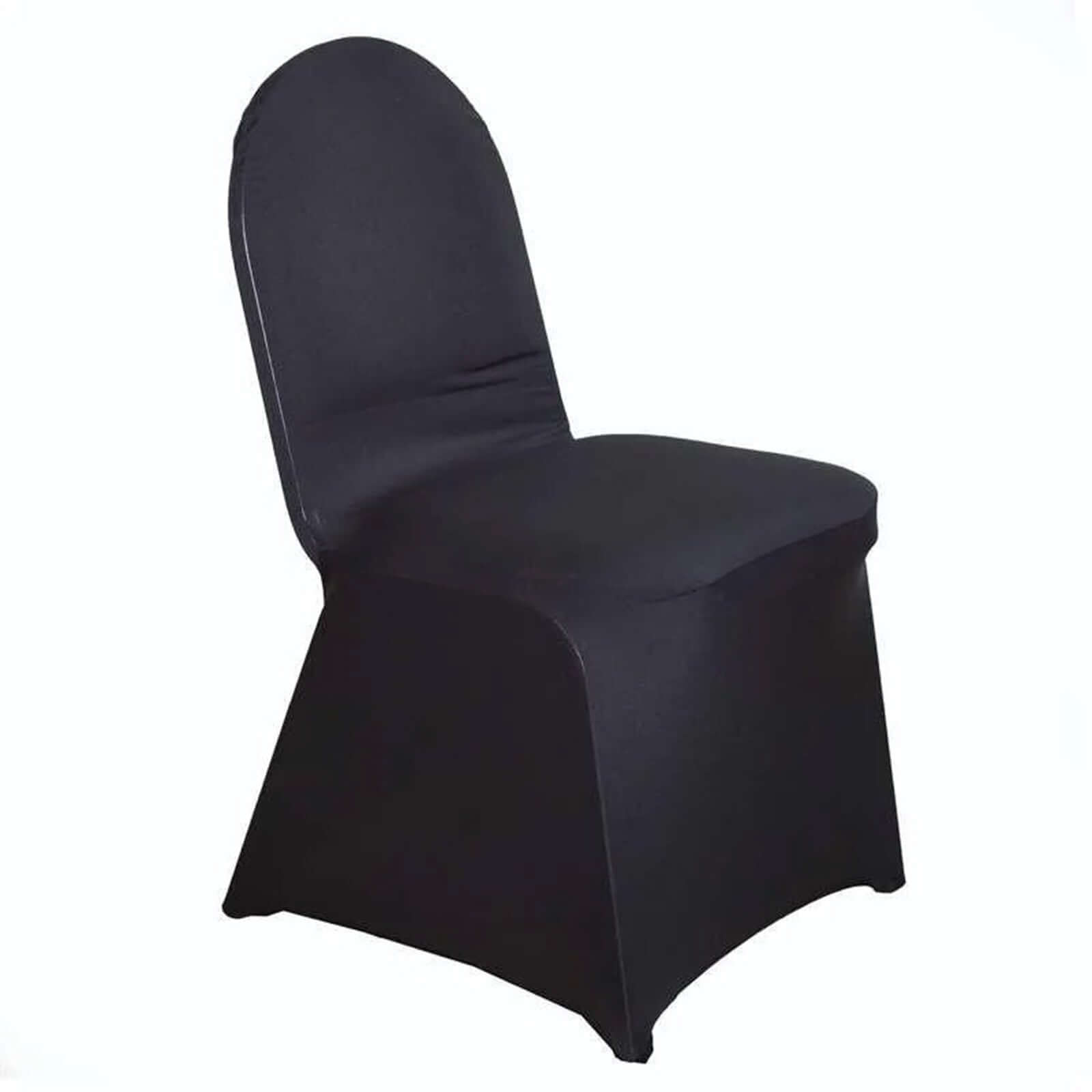 10 Pack Spandex Chair Covers for Banquet Chairs Black - Durable Reusable Stretch Slip-On Covers for Gatherings