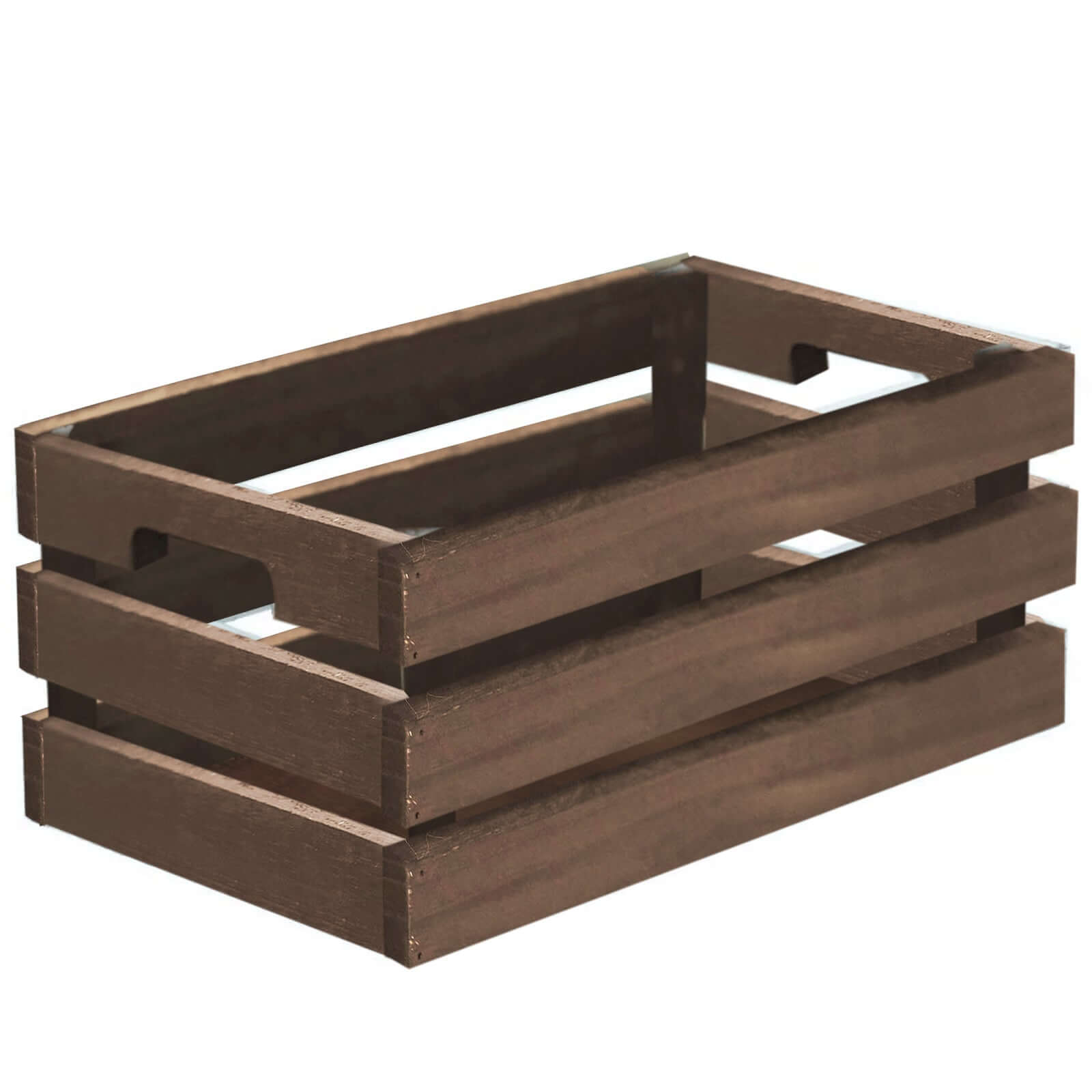 Set of 3 Rustic Wooden Crates Smoked Brown - Multi-Purpose Planters, Storage Containers & Display Risers