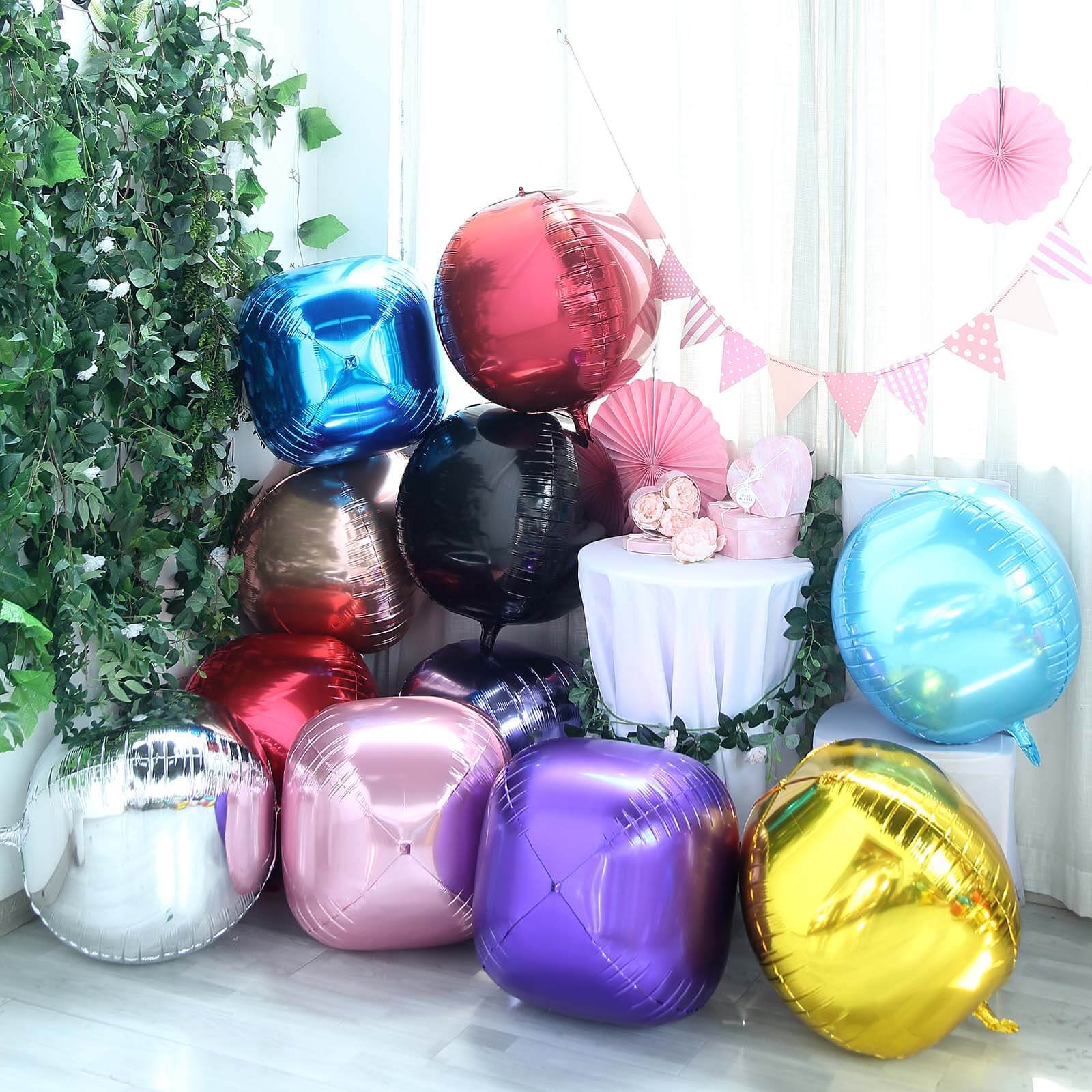 2 Pack 18 4D Lavender Lilac Sphere Mylar Foil Helium or Air Balloons