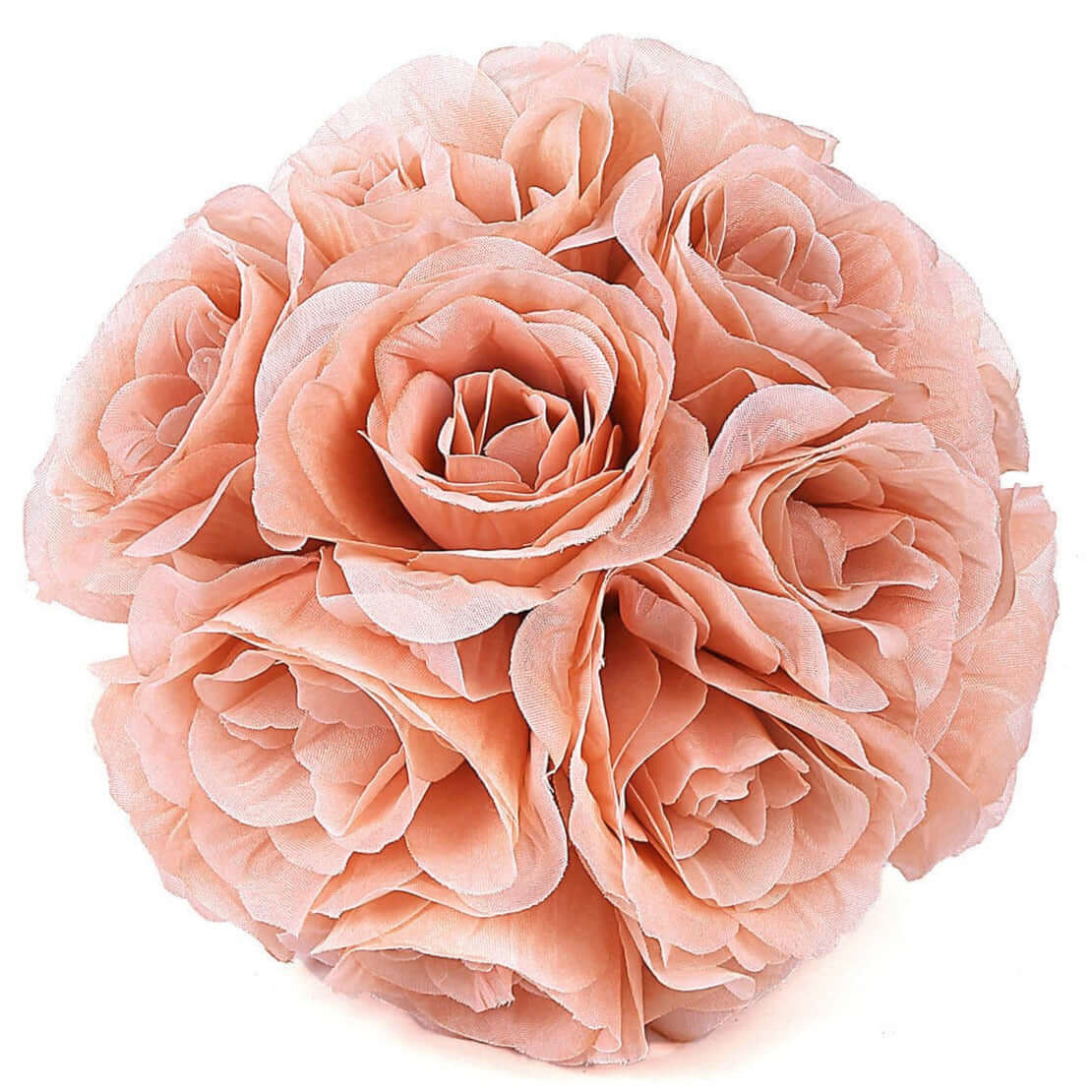 2 Pack 7 Dusty Rose Artificial Silk Rose Kissing Ball, Flower Ball