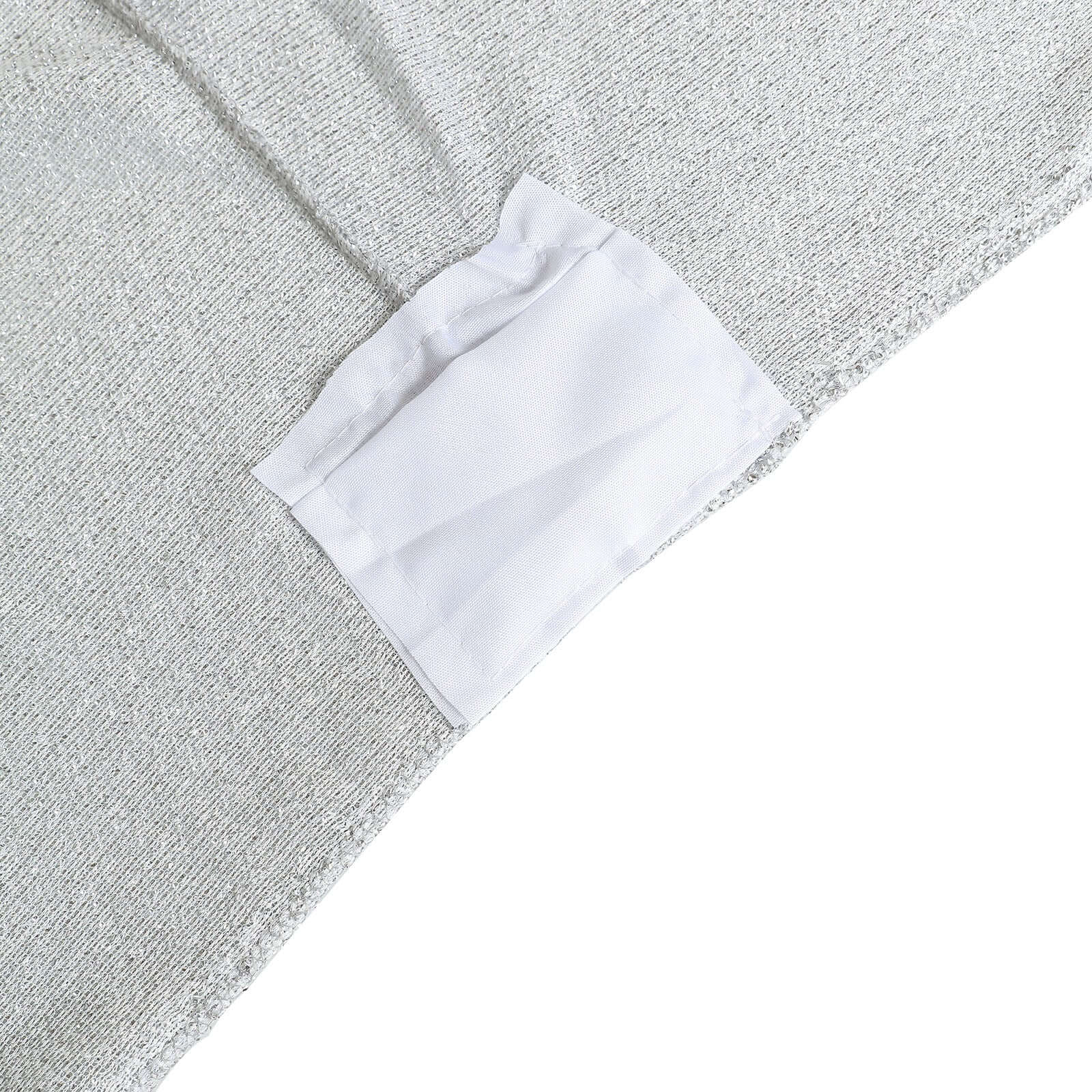 Shimmer Tinsel Spandex 72x30 Rectangle Tablecloth Metallic Silver Glittered Shiny Stretch Table Cover