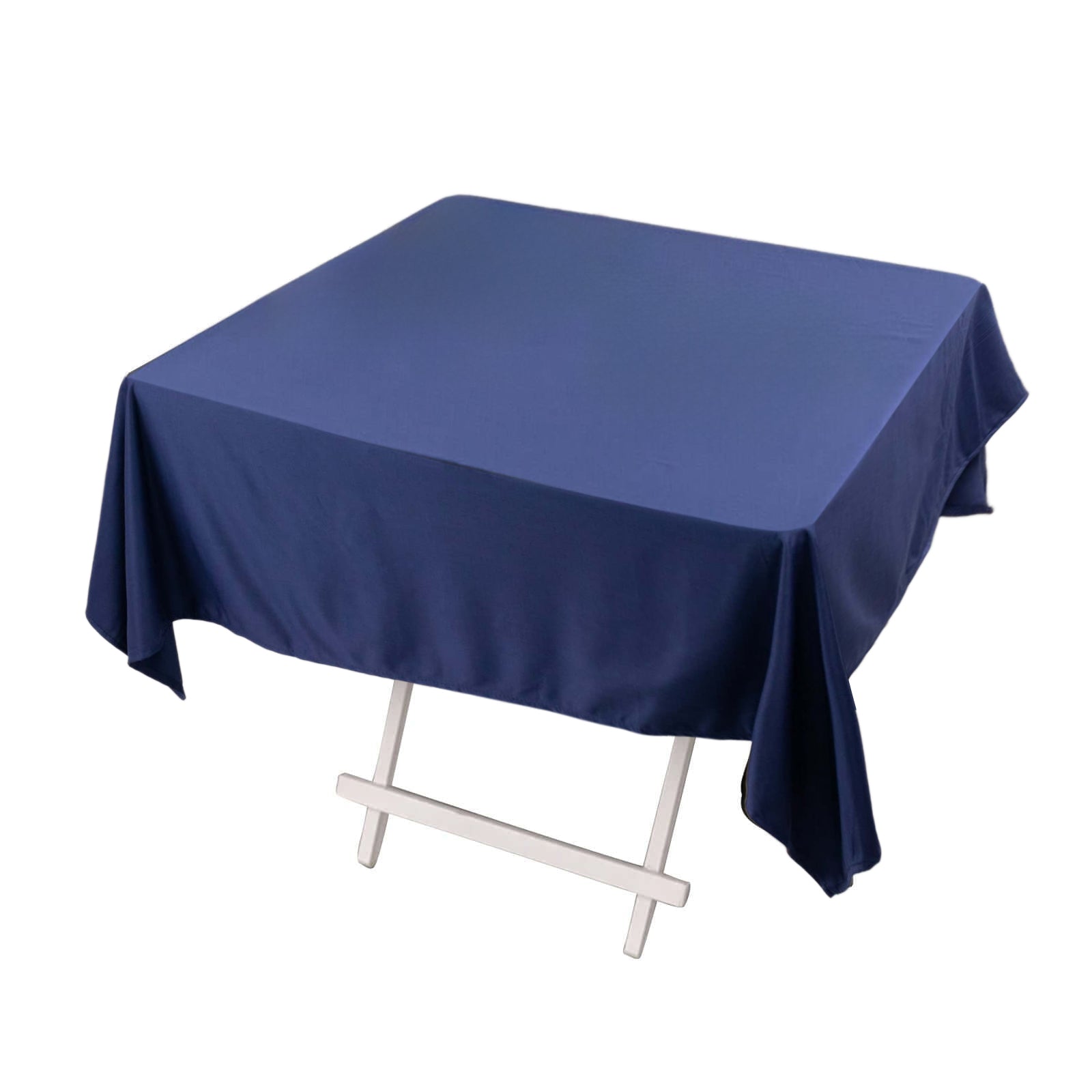 Premium Scuba Square 54x54 Tablecloth Navy Blue - Wrinkle Free & Stain Resistant Table Cover