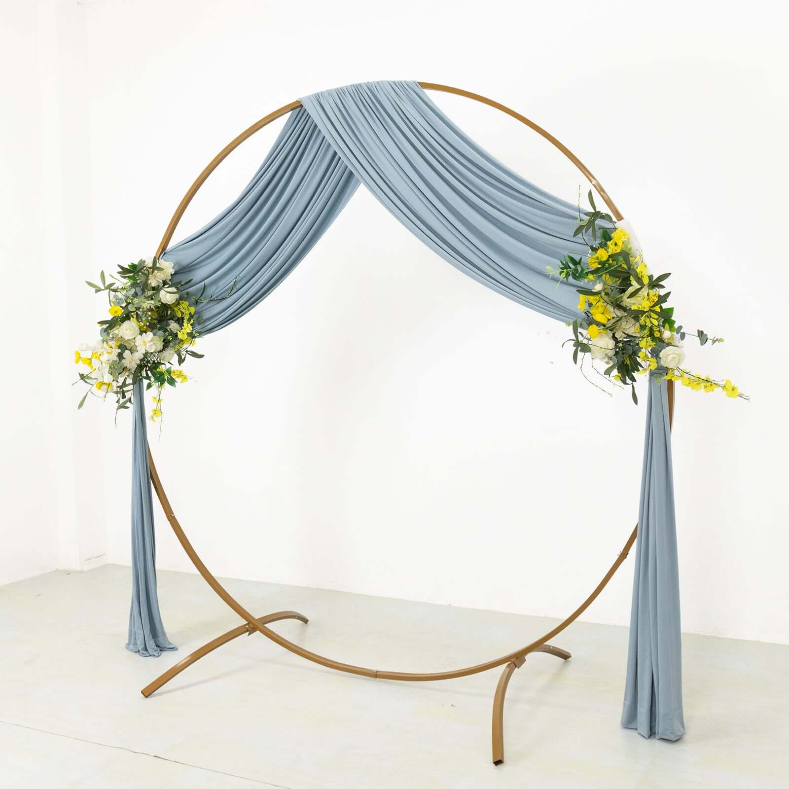 Dusty Blue 4-Way Stretch Spandex Event Curtain Drapes, Wrinkle Free Backdrop Event Panel with Rod Pockets - 5ftx18ft