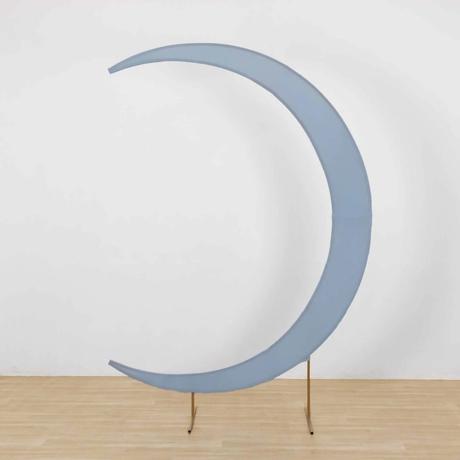 7.5ft Dusty Blue Spandex Crescent Moon Wedding Arch Cover, Custom Fitted Chiara Backdrop Stand Cover