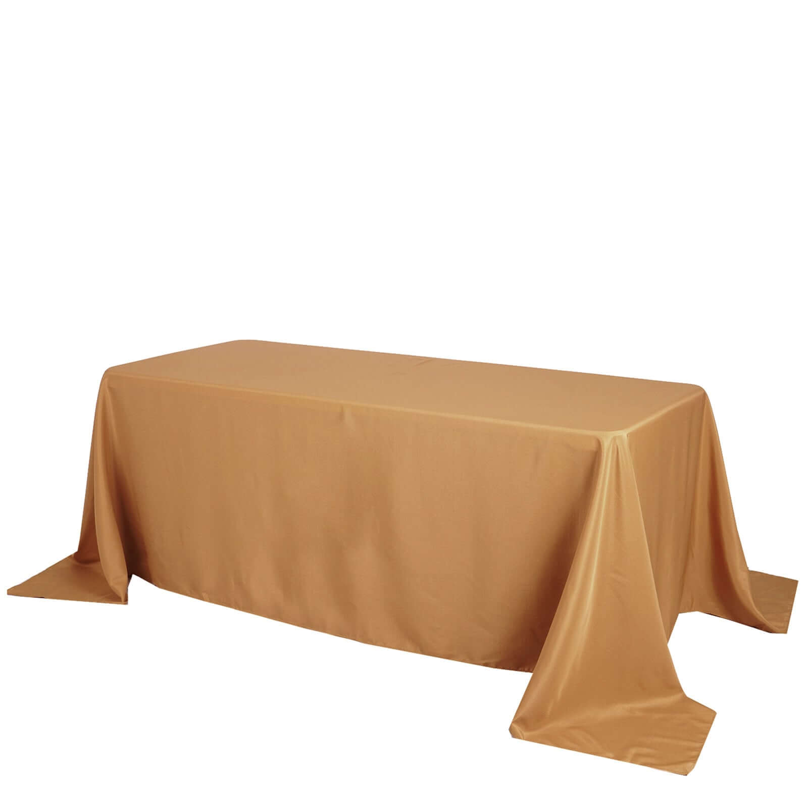 Polyester 90x156 Rectangle Tablecloth Gold - Seamless Wrinkle-Resistant Design for Sophisticated Gatherings