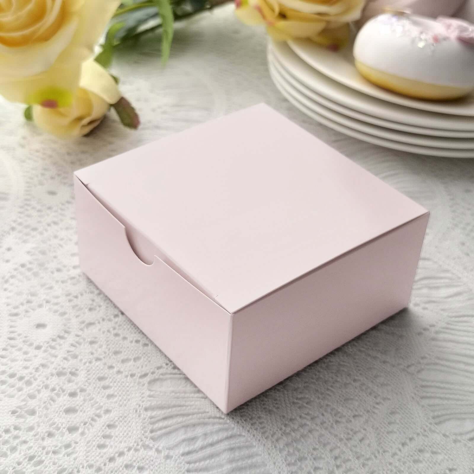 100 Pack 4x4x2 Blush Cake Cupcake Party Favor Gift Boxes, DIY