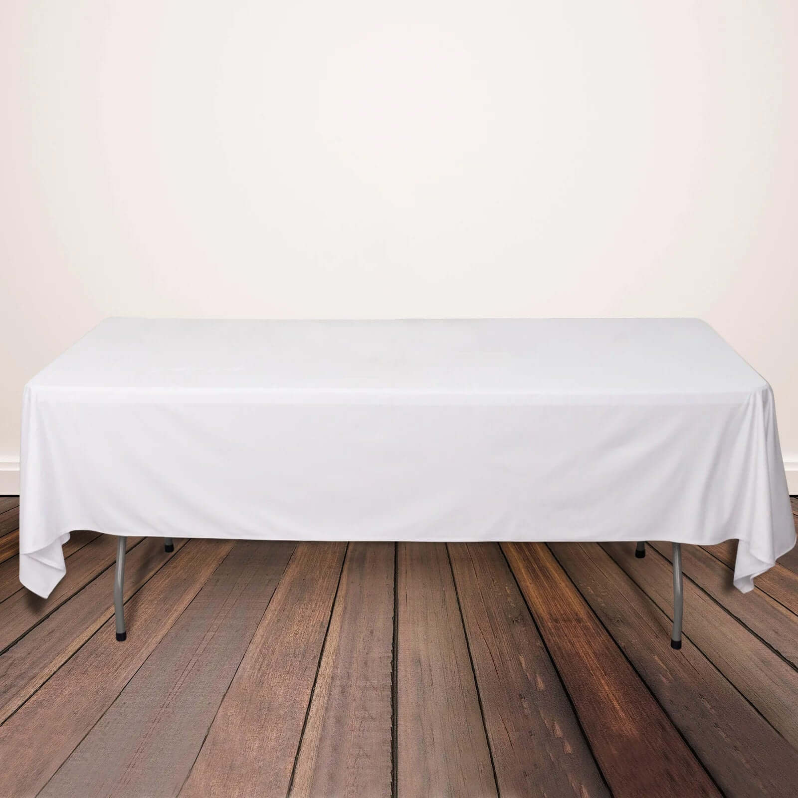 Premium Scuba Rectangular 60x102 Tablecloth White - Wrinkle Free & Stain Resistant Table Cover for Weddings and Banquets