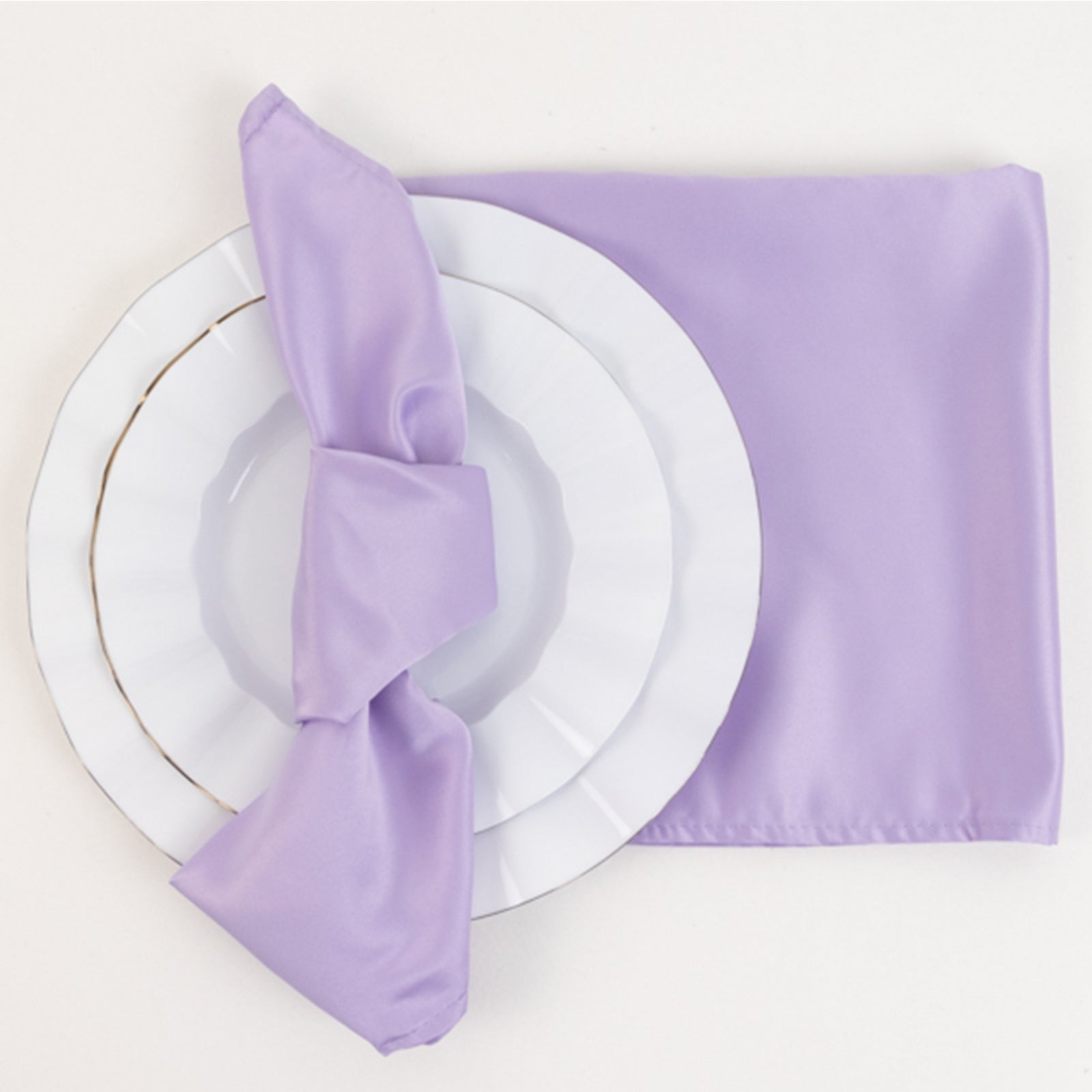 5 Pack Lamour Satin 20x20 Napkins Lavender - Soft Matte Finish Dinner Napkins