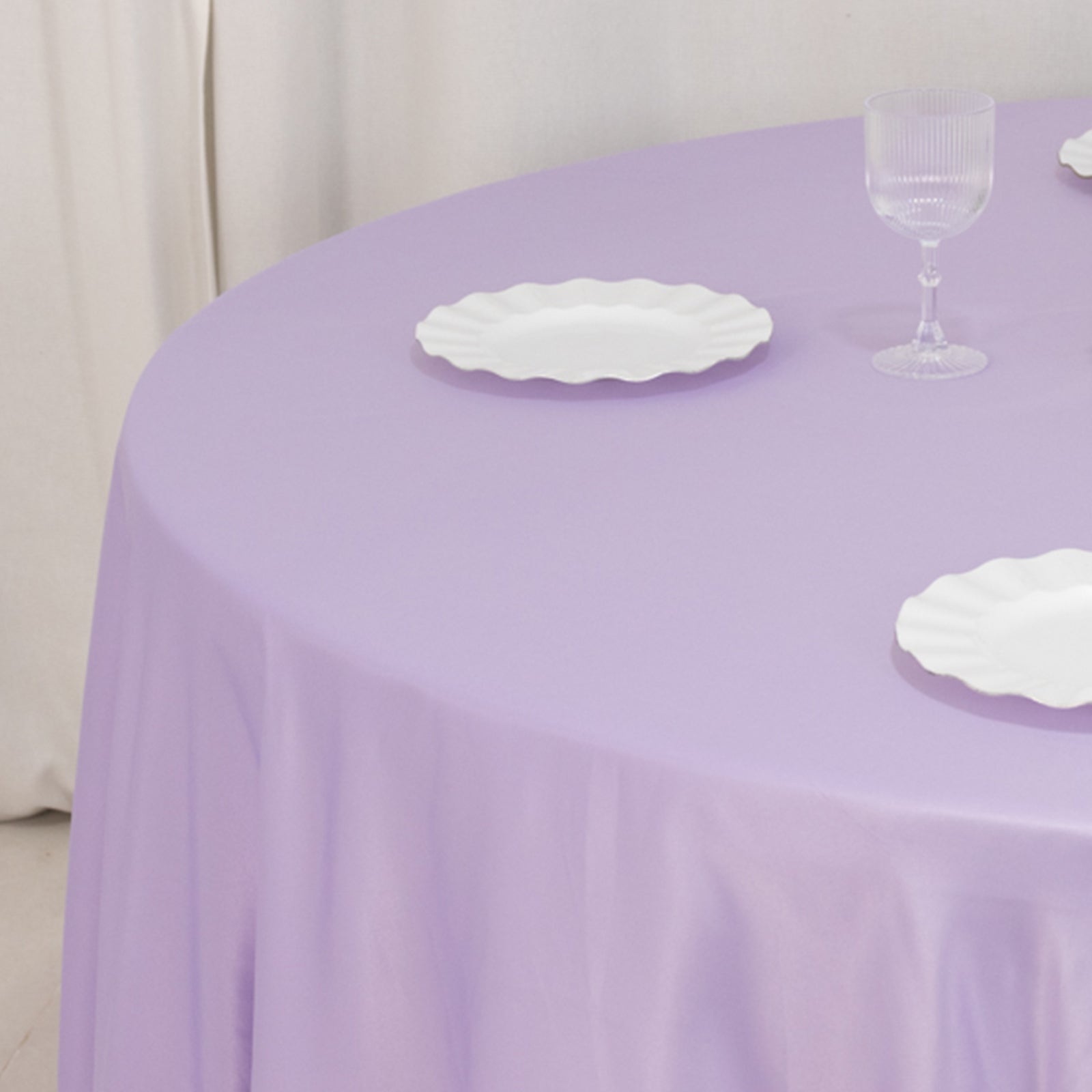 Lamour Satin 108 Round Tablecloth Lavender Lilac - Durable & Silk-Like Table Cover