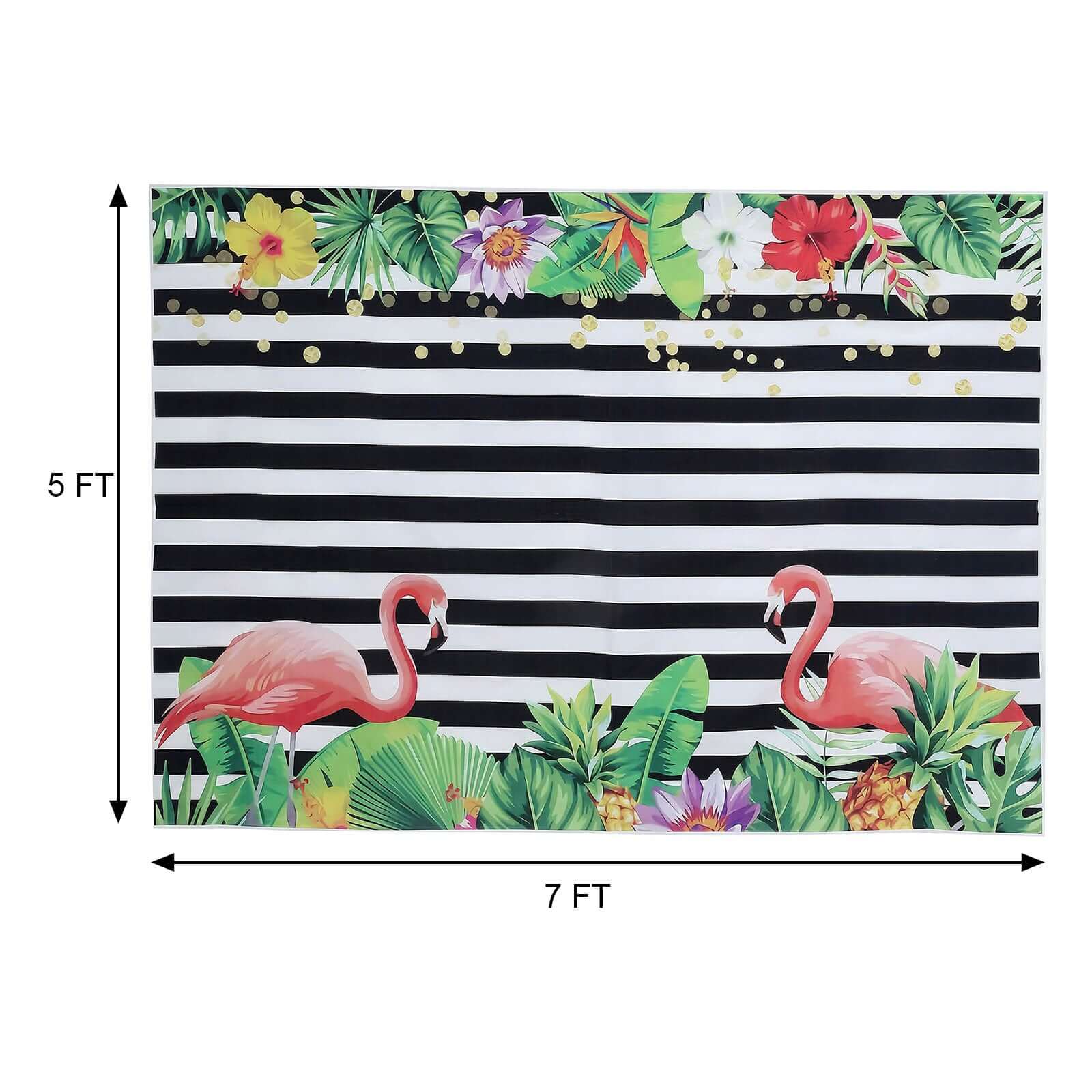 5ftx7ft Pink Flamingo Stripe Vinyl Photo Shoot Backdrop Banner