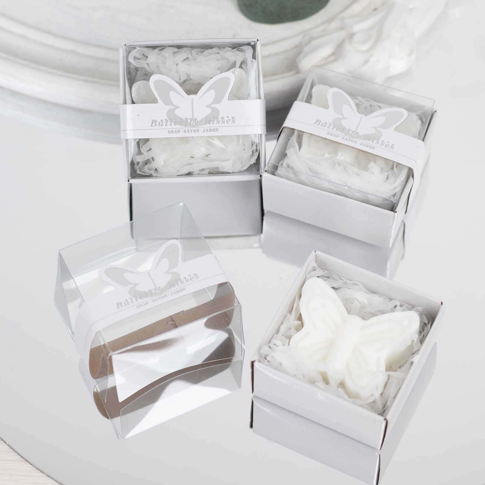 10 Pack White Butterfly Unscented Soap Baby Shower Favors with Gift Boxes, Pre-Packed Bridal Shower Wedding Souvenirs - 2